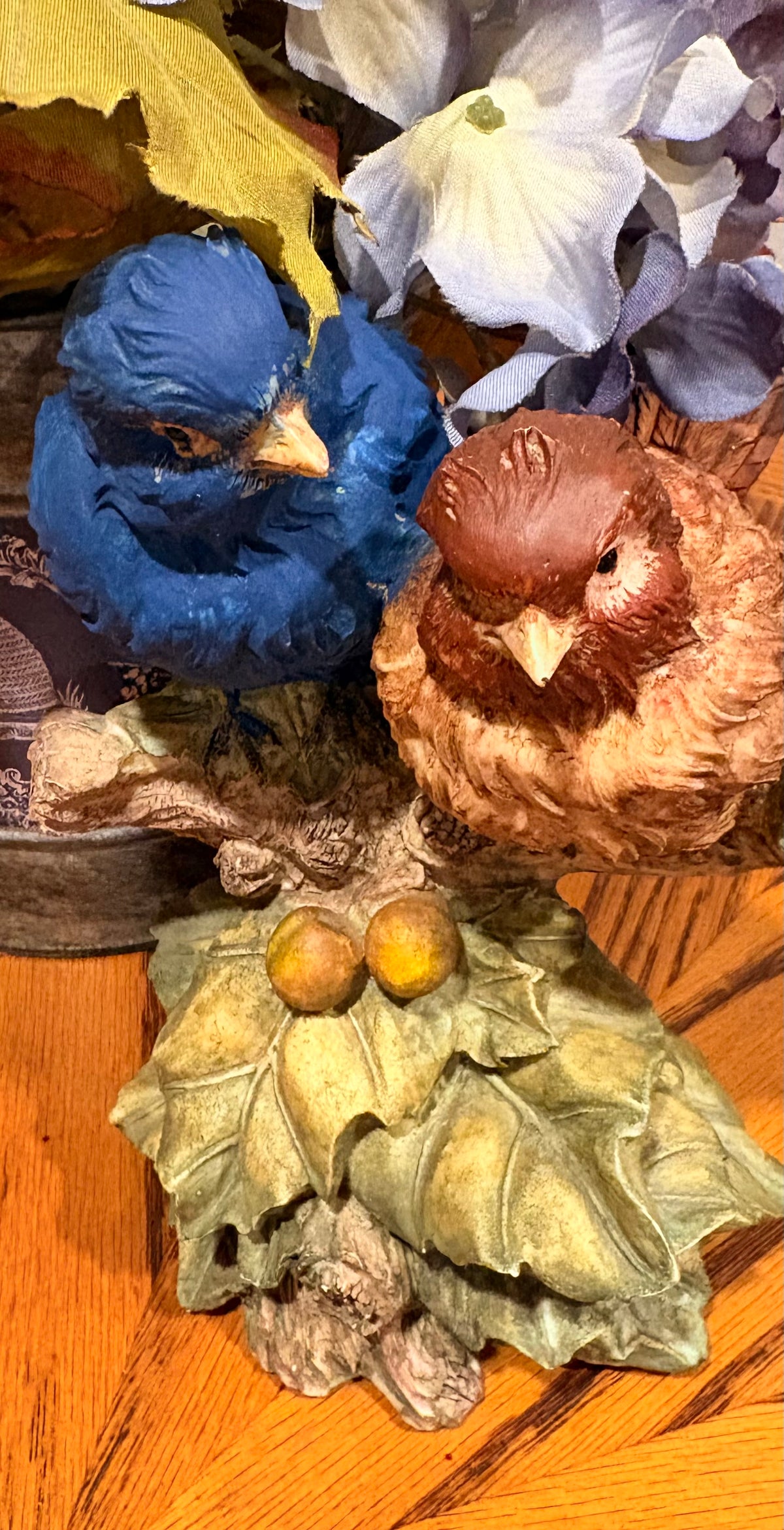 Blue & Brown Bird Figurine