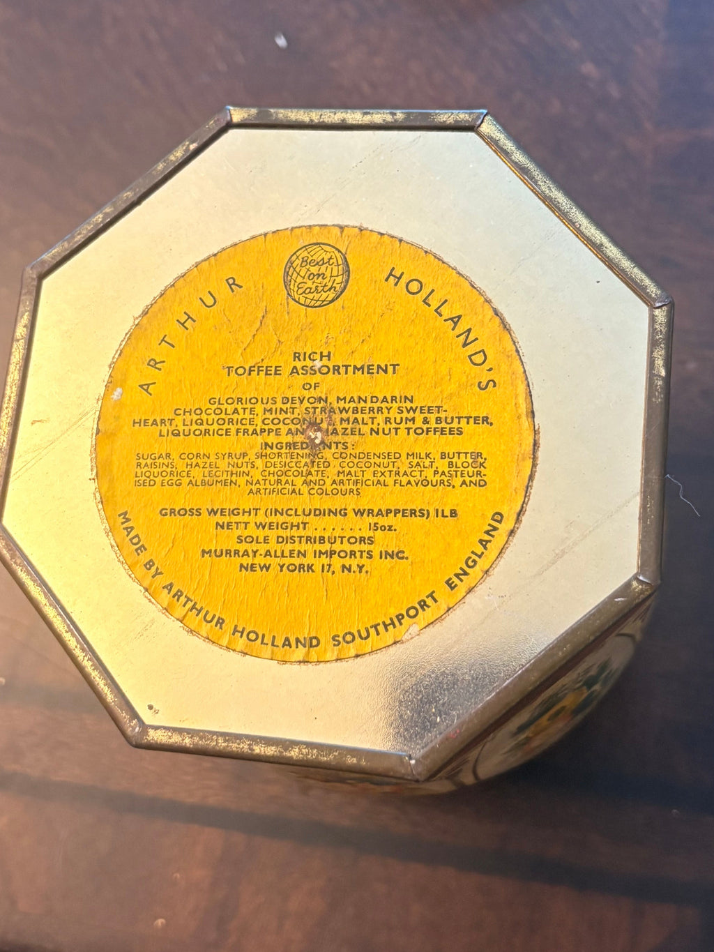 Vintage Arthur Holland England Toffee Tin