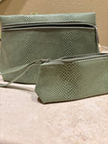 2-Piece Green Clinique Makeup Bag Set