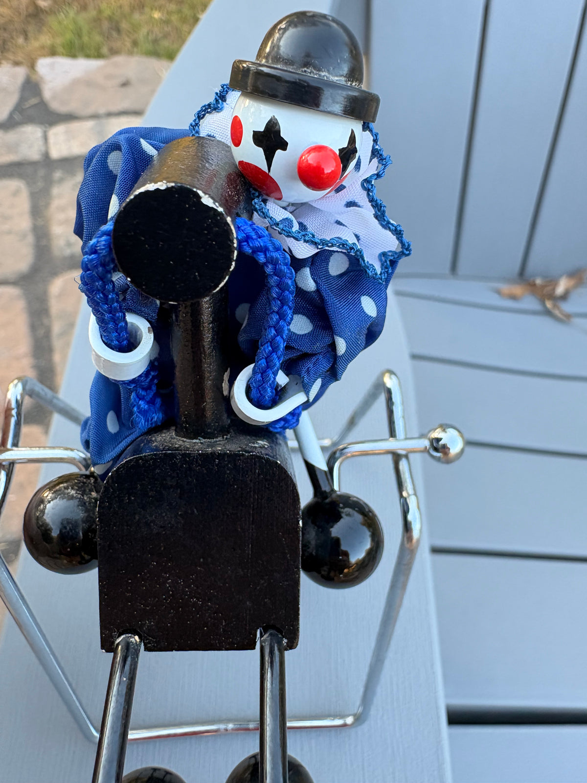Vintage Kinetic Balance Clown Riding a Horse