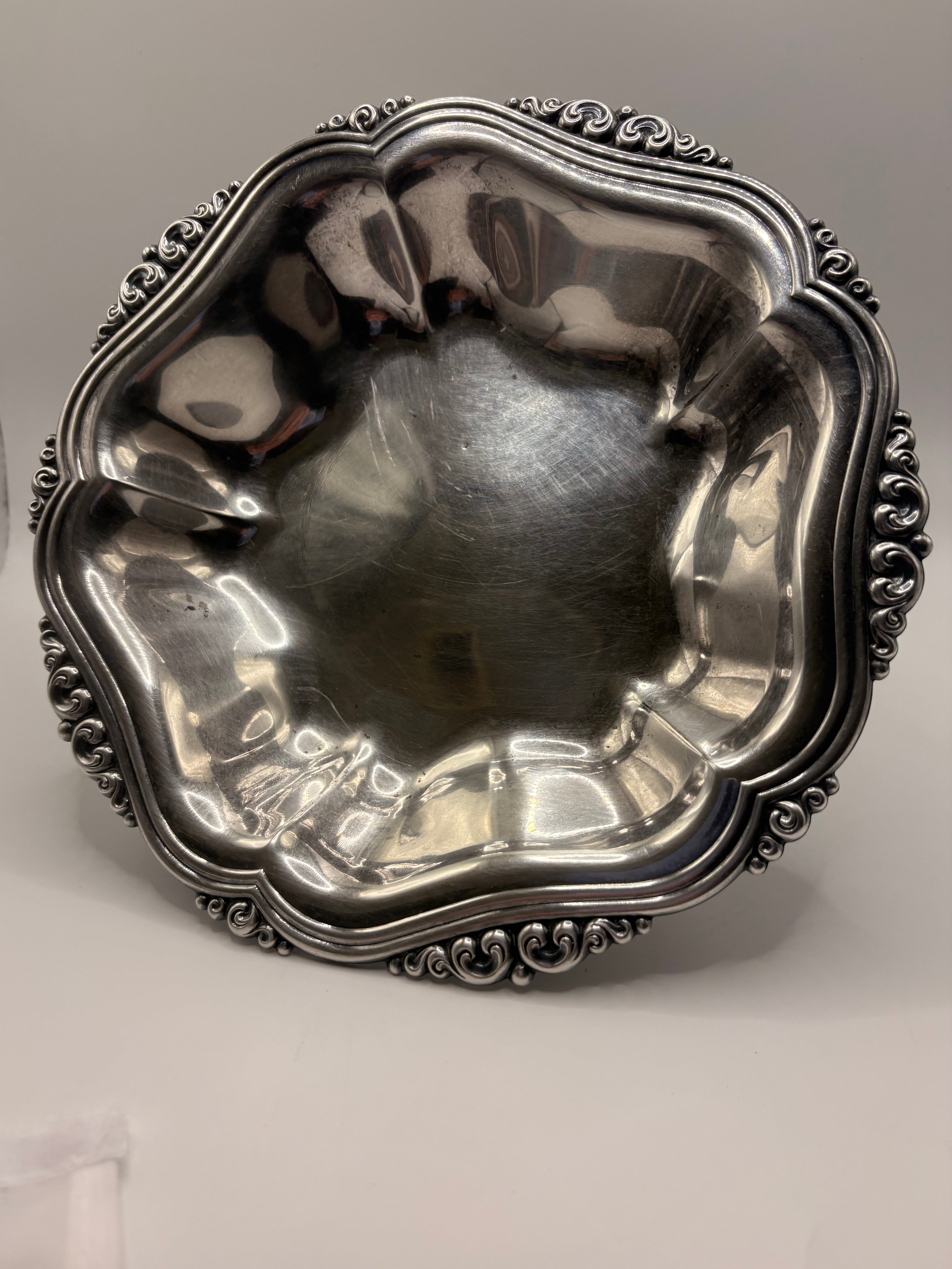 Silver Plated Pedestal Bowl — Vintage Serving Centerpiece