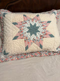 Vintage Quilted Pillow Sham — Sunburst Pattern