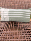 Green and Cream Throw Pillow