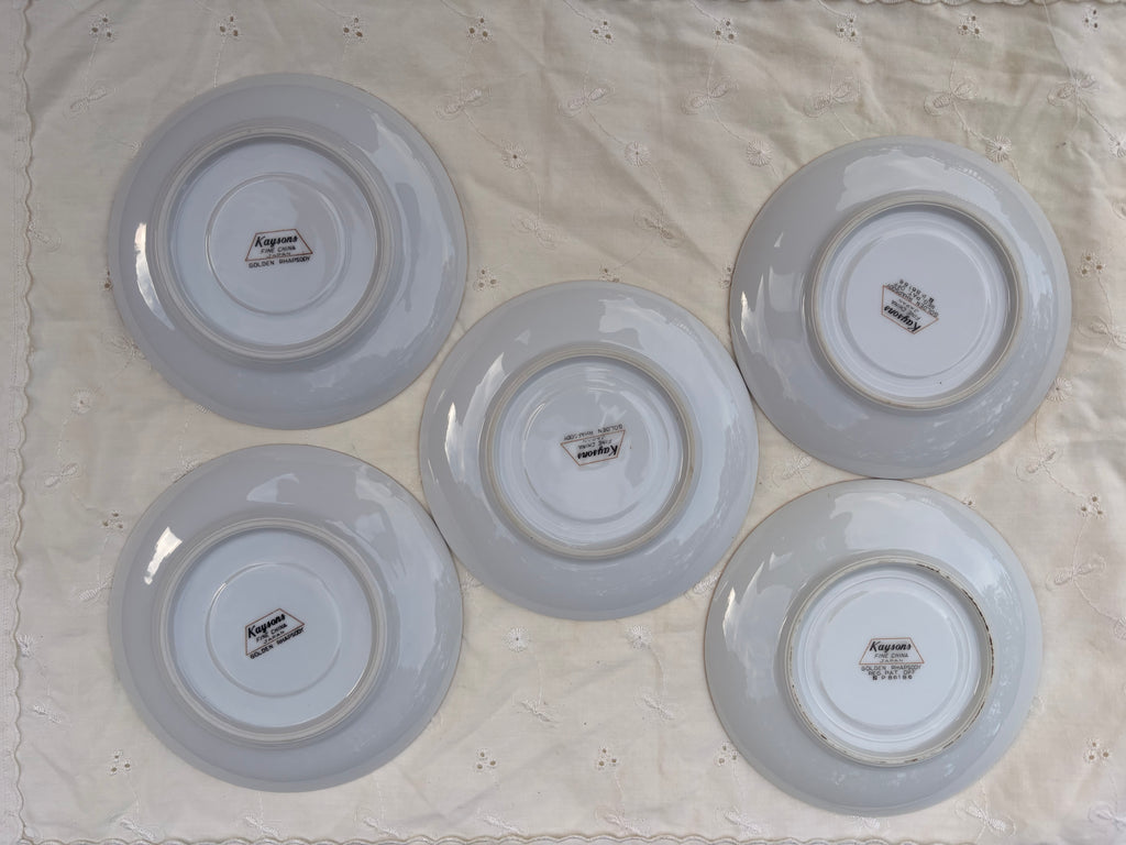 Kaysons “Golden Rhapsody” Saucers, Set of 5