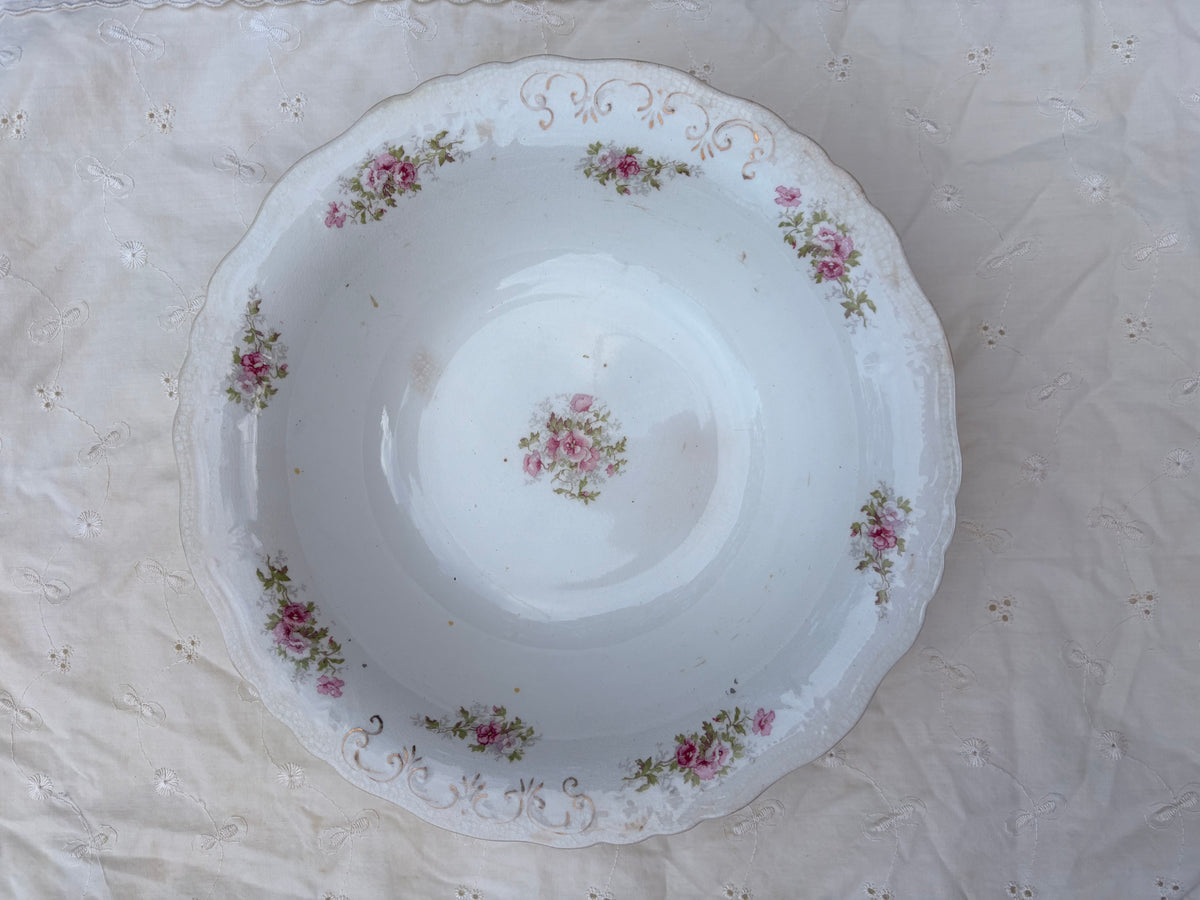 Antique John Maddock & Sons “Old Rose” Serving Bowl