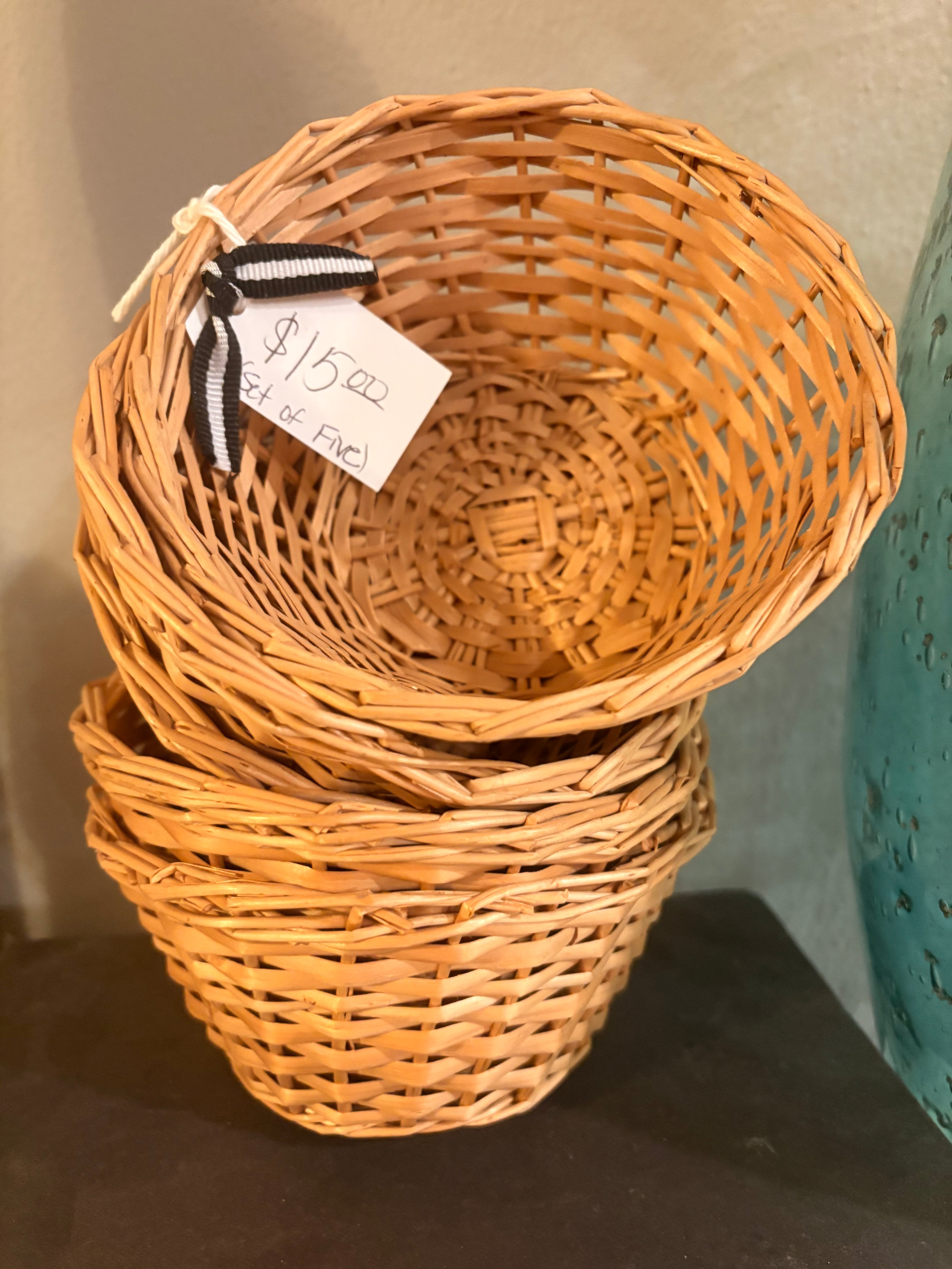 Set of 5 Wicker Baskets