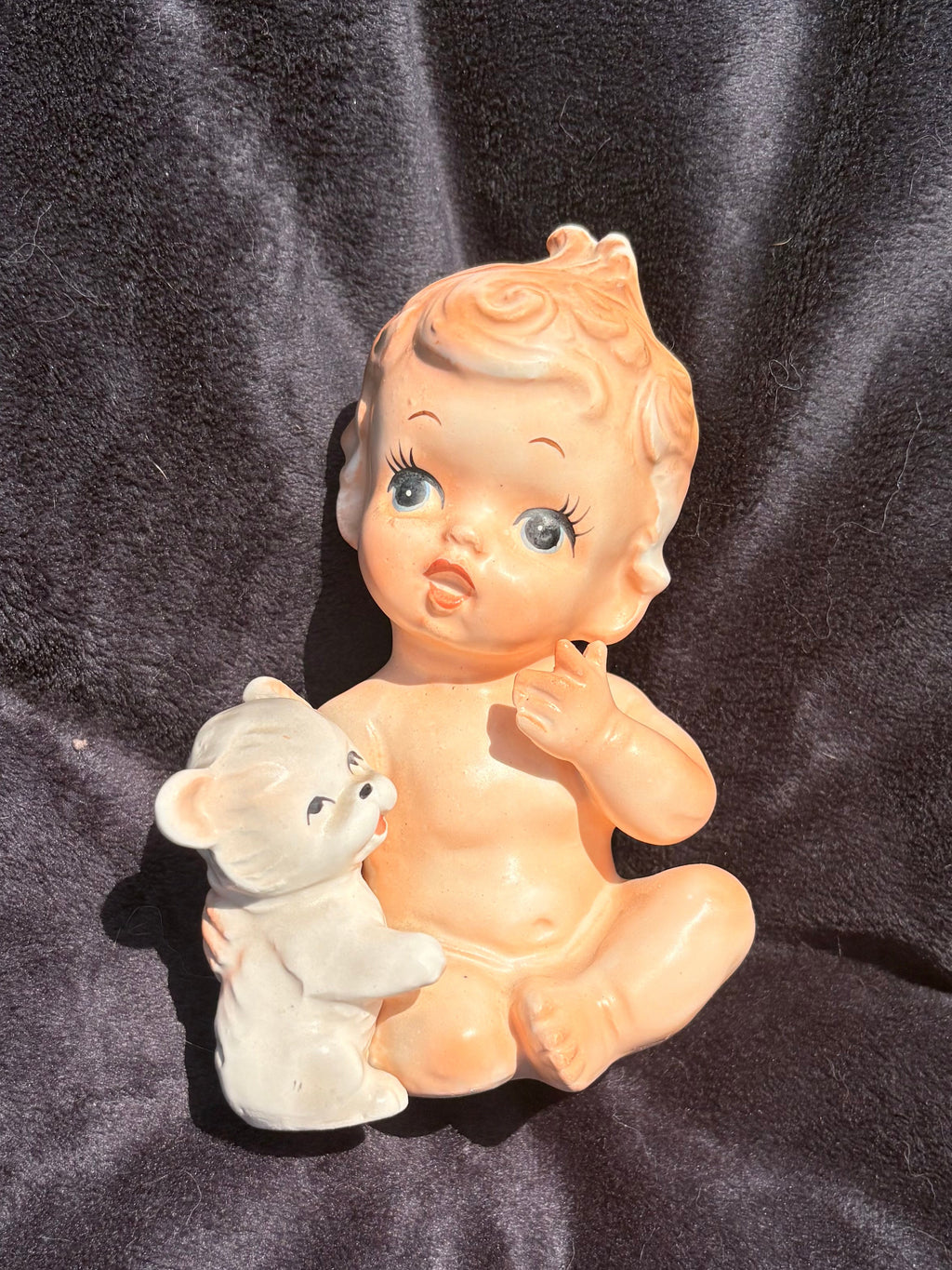Vintage Baby & Kitten Figurine
