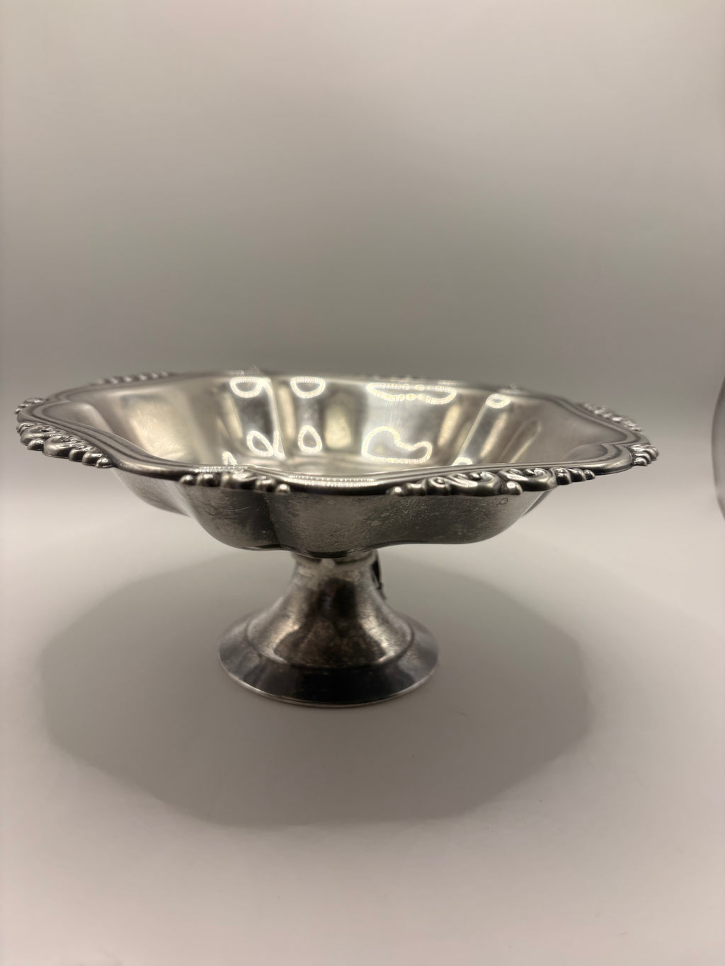Silver Plated Pedestal Bowl — Vintage Serving Centerpiece