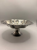 Silver Plated Pedestal Bowl — Vintage Serving Centerpiece