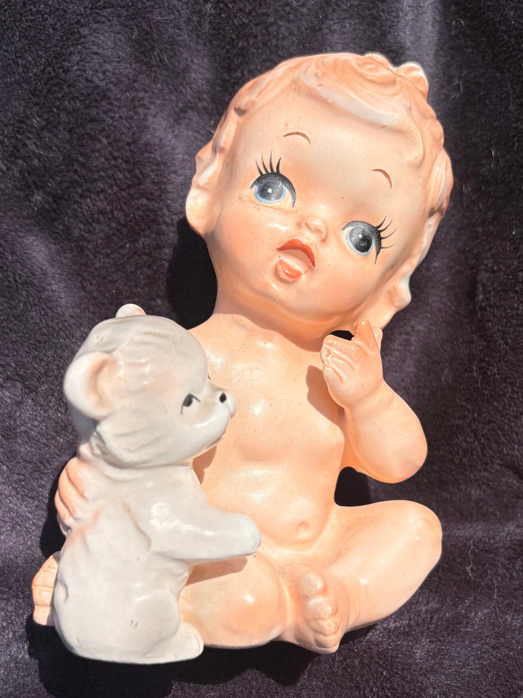 Vintage Baby & Kitten Figurine