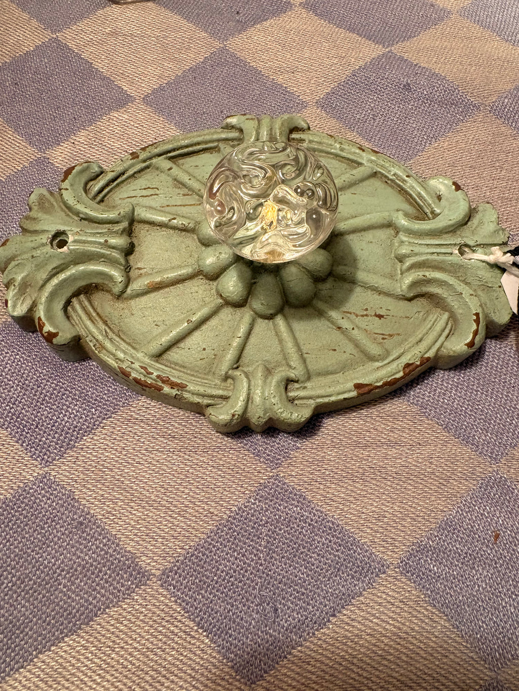 Wall Plaque with Glass Knob