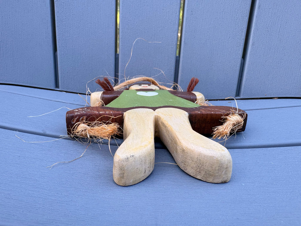 Vintage 1987 Wooden Girl on Swing