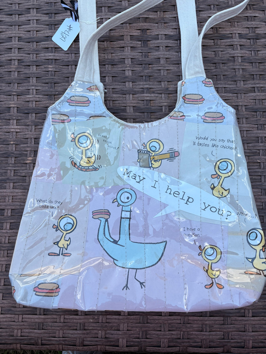 "The Pigeon Finds a Hot Dog" Tote Bag