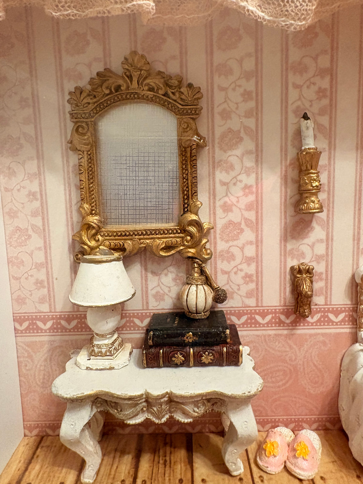Vintage Victorian Diorama Bedroom Scene