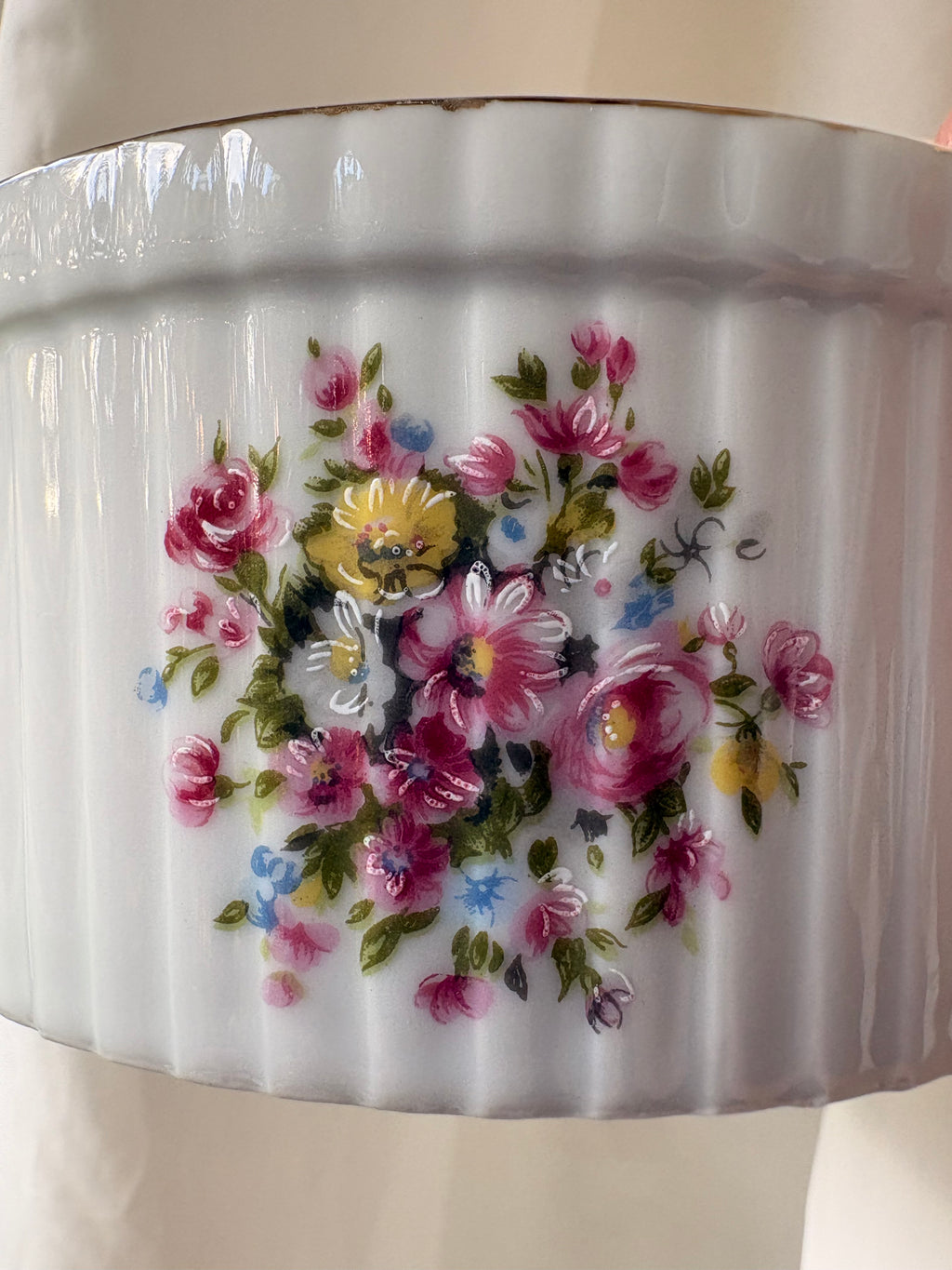 Vintage "Floral Bouquet" Porcelain Ramekins, Set of 2