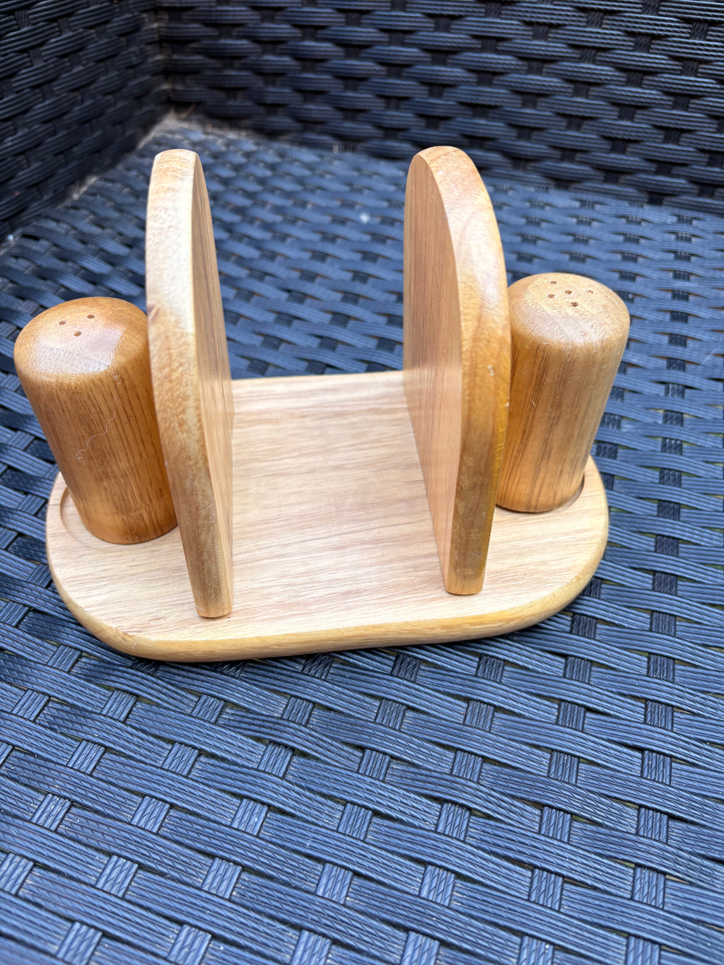 Wooden Napkin Holder with Salt & Pepper Shakers
