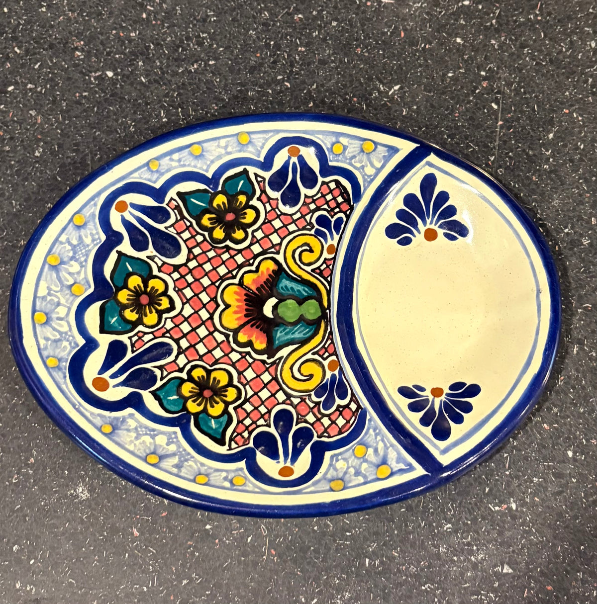 Hand Painted Mexican Talavera Cup and Snack Saucer