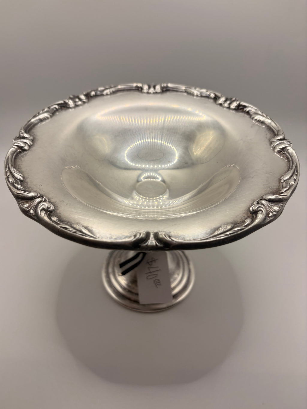 Silver Plated Pedestal Bowl — Vintage Cottage Centerpiece