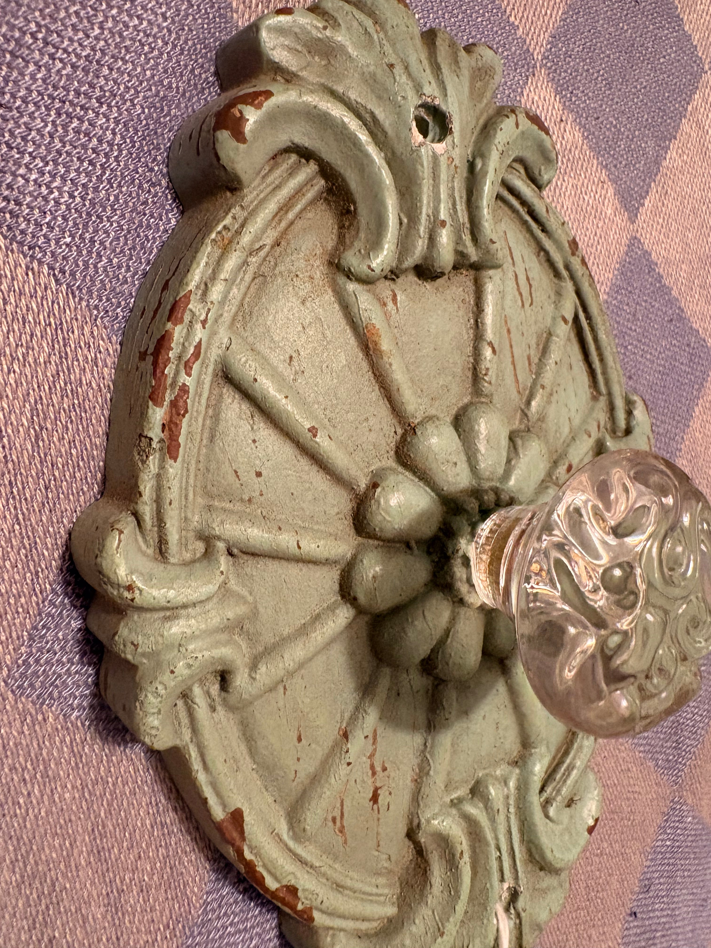 Wall Plaque with Glass Knob