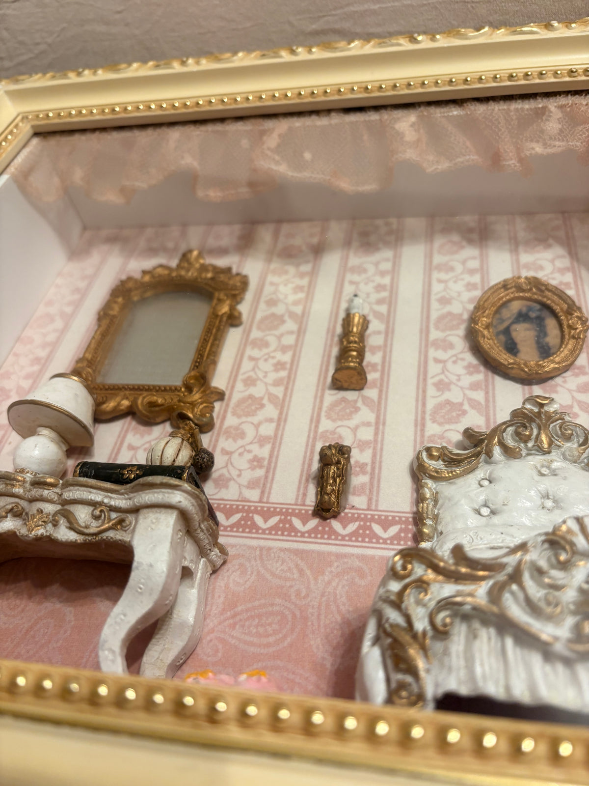 Vintage Victorian Diorama Bedroom Scene