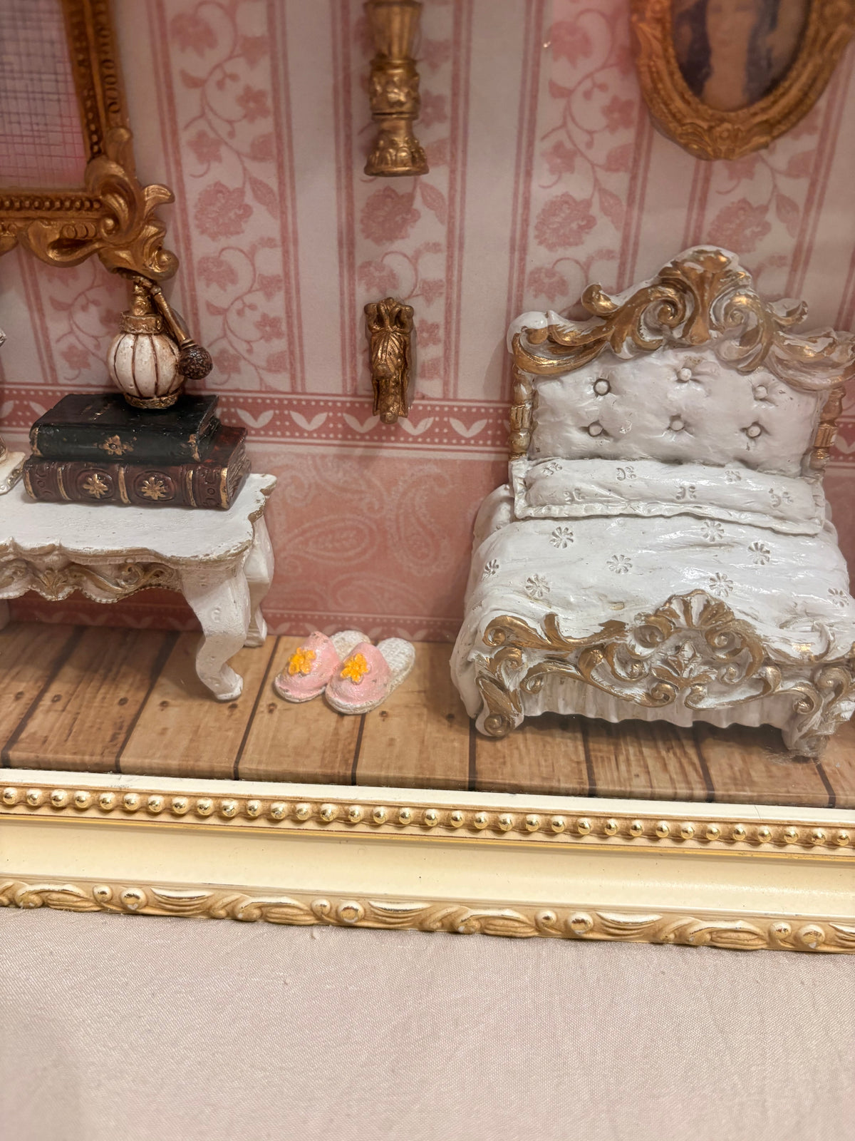 Vintage Victorian Diorama Bedroom Scene