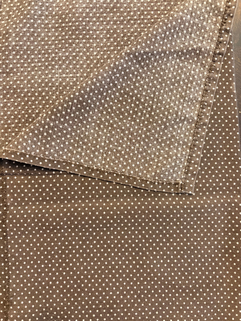 Vintage Brown & White Polka Dot Dinner Napkins – Set of 6