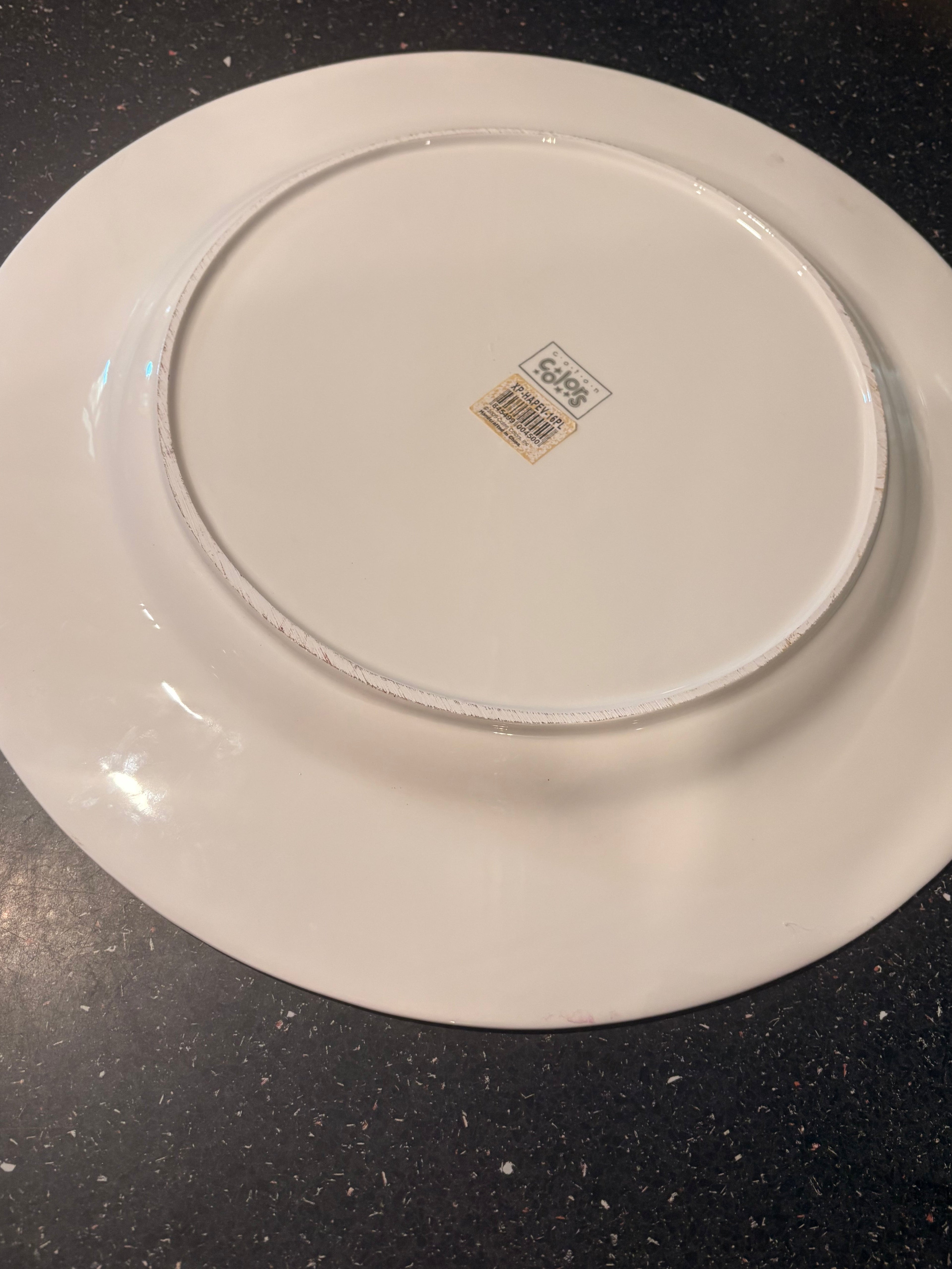 Happy Everything Dot Platter by Coton Colors with Stand