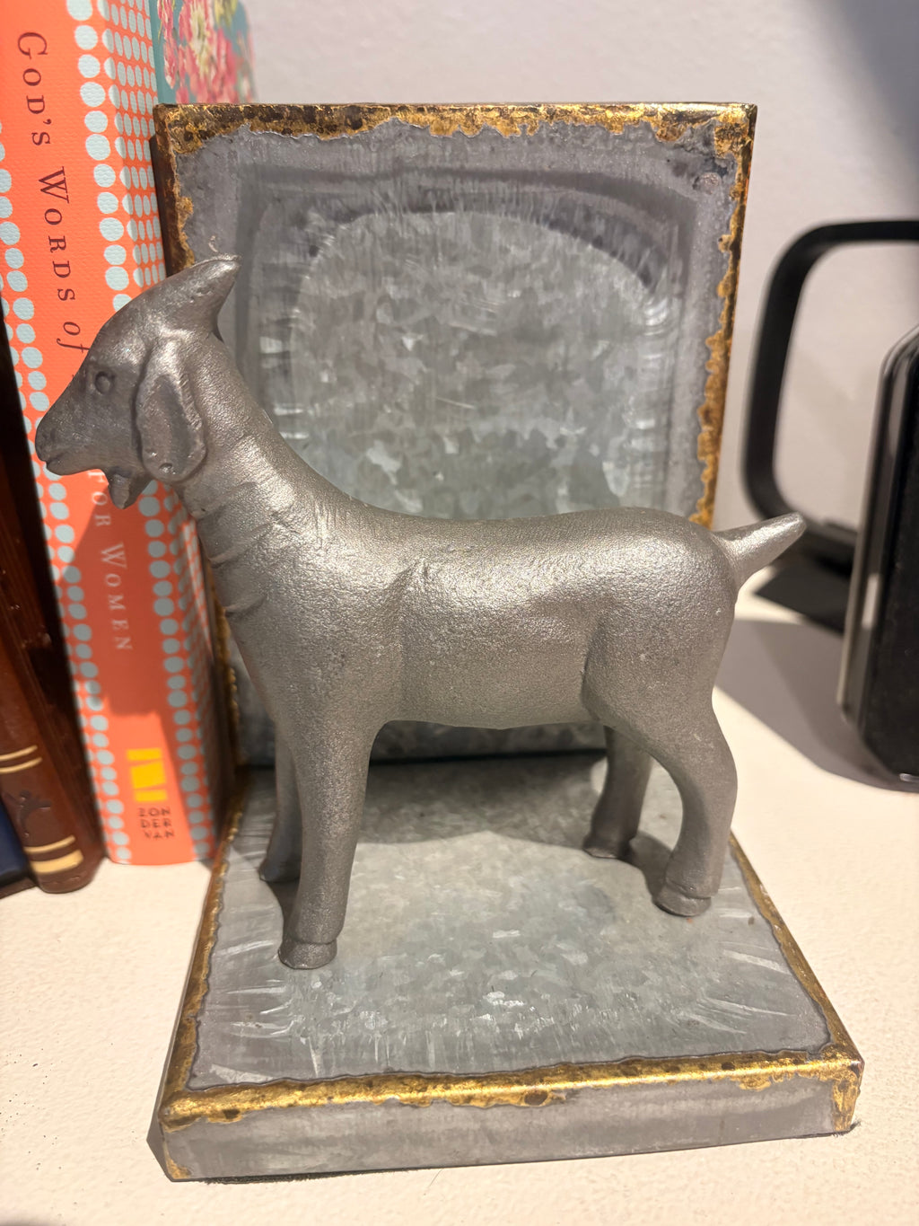 Metal Goat Bookends