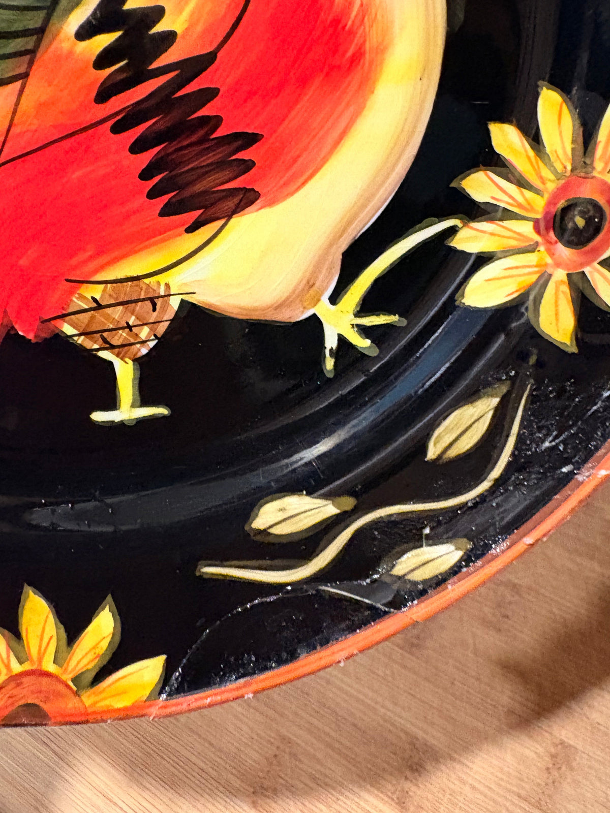 Vintage Rooster and Hen Plate Set
