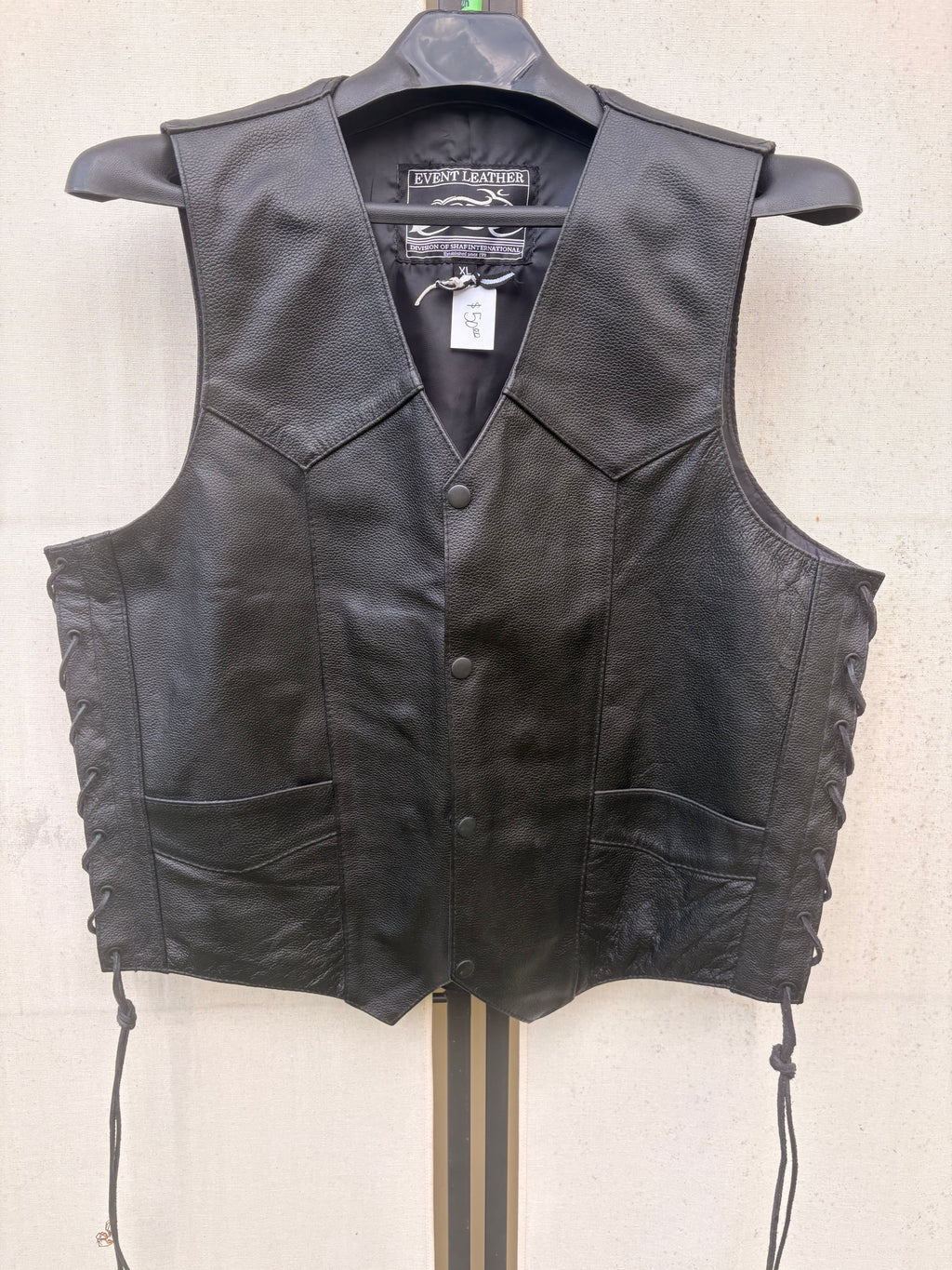 Leather 'Indian Head' Motorcycle Vest