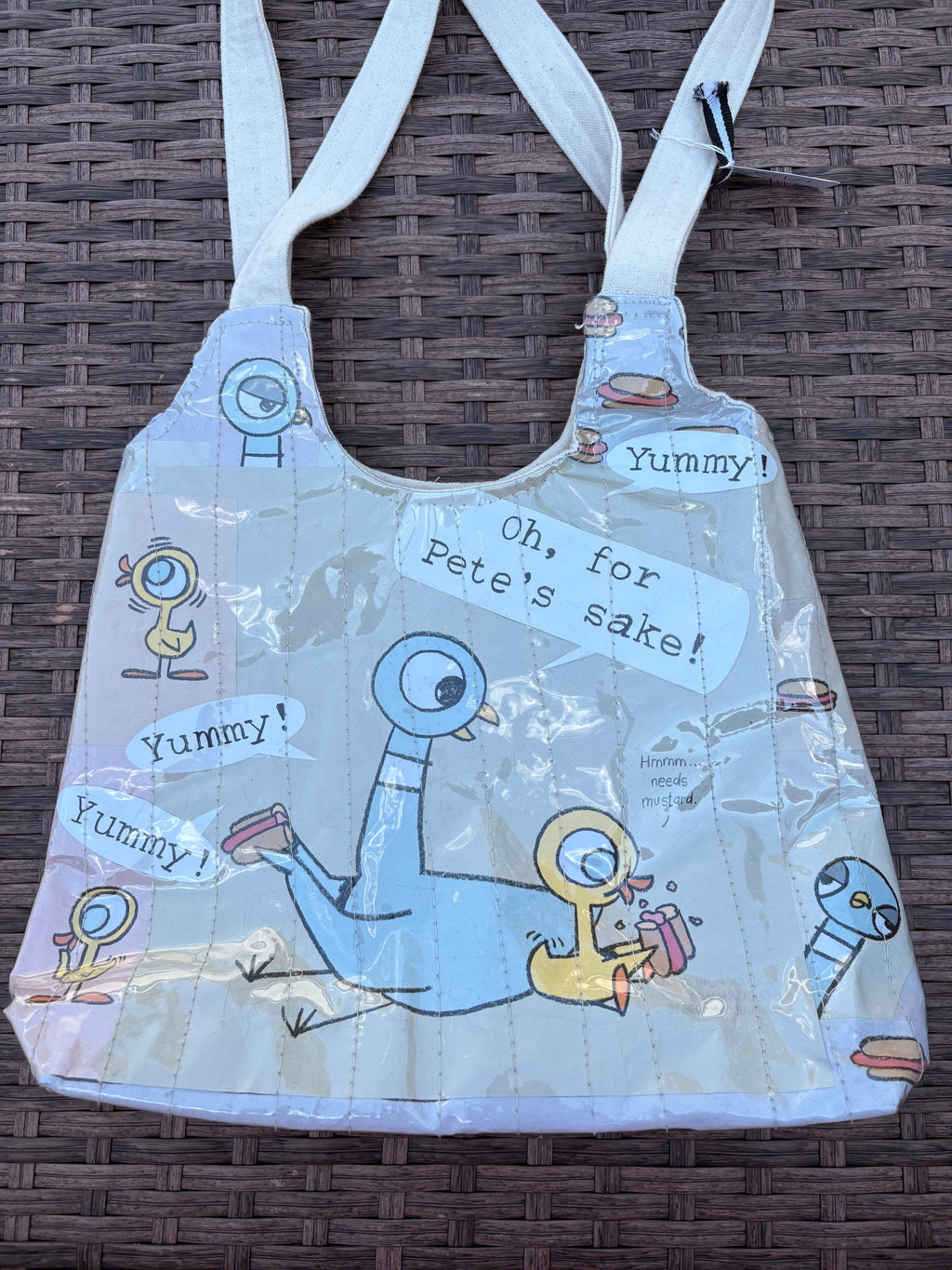 "The Pigeon Finds a Hot Dog" Tote Bag