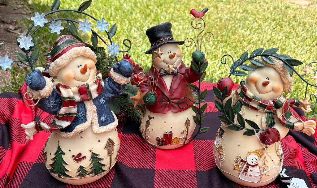 3 Pc Home Interiors "Snow Friends" Snowman Set