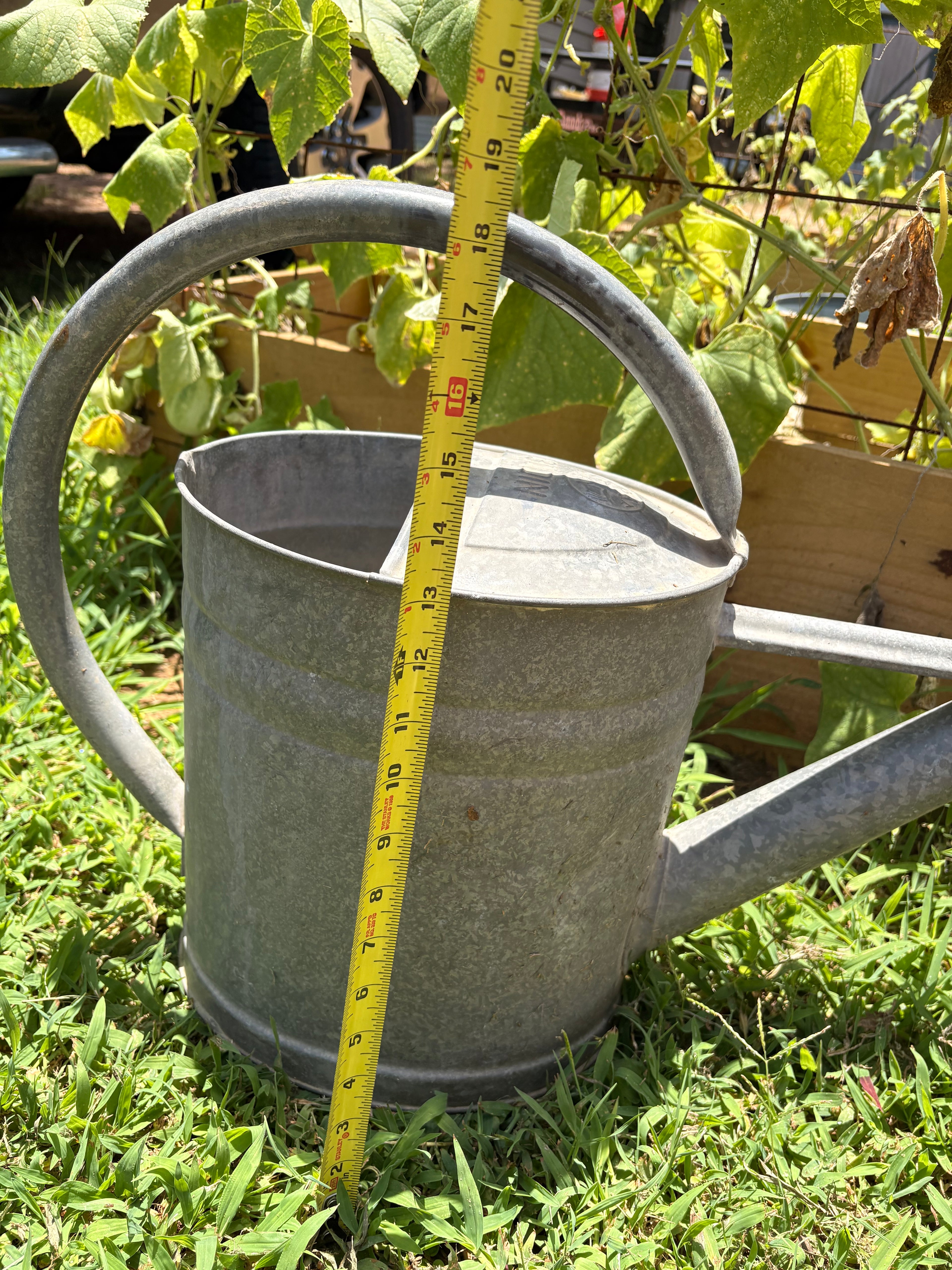 Vintage German Bat Galvanized Watering Can — 13 Liter