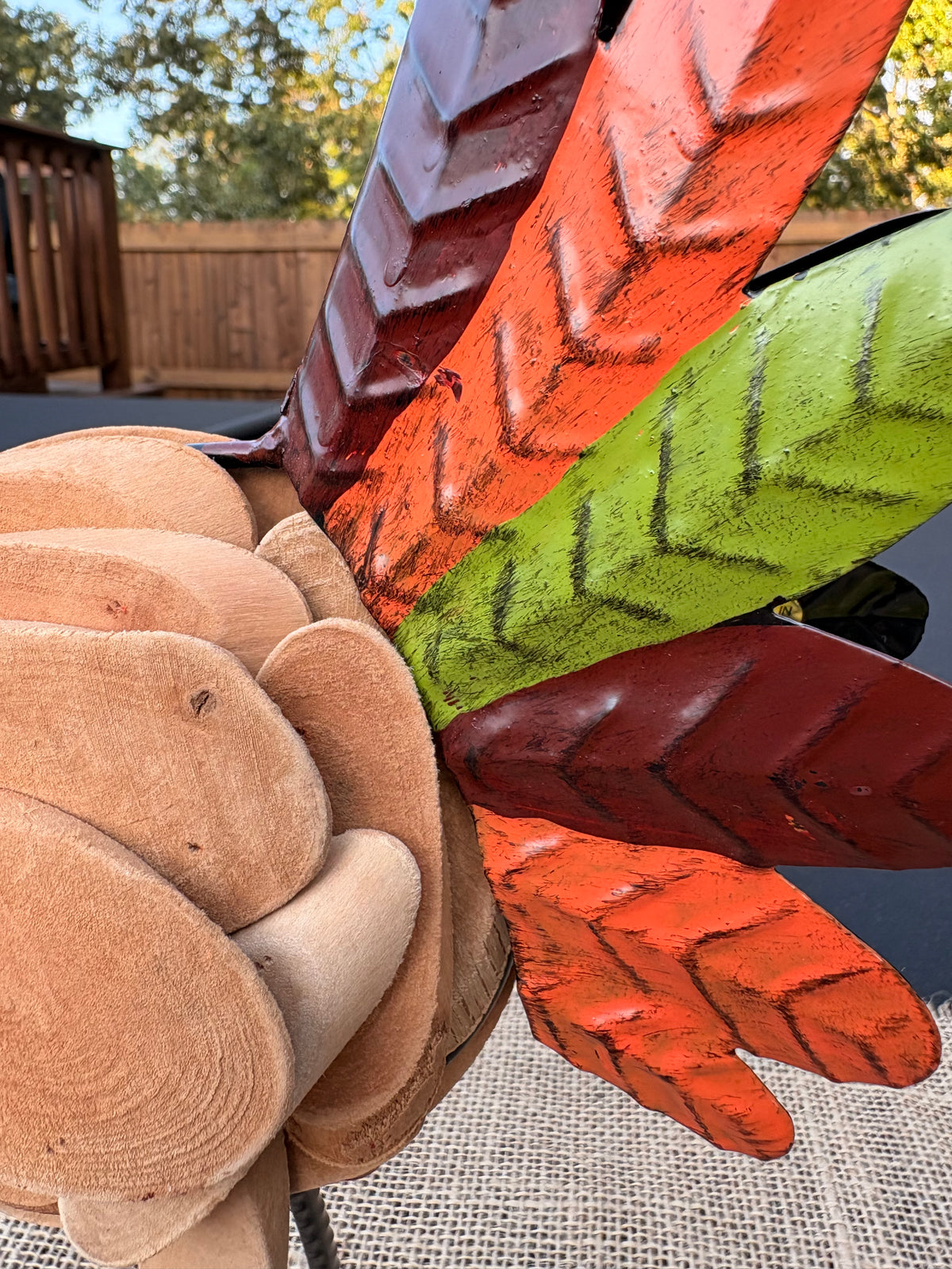 Metal and Driftwood Turkey Centerpiece