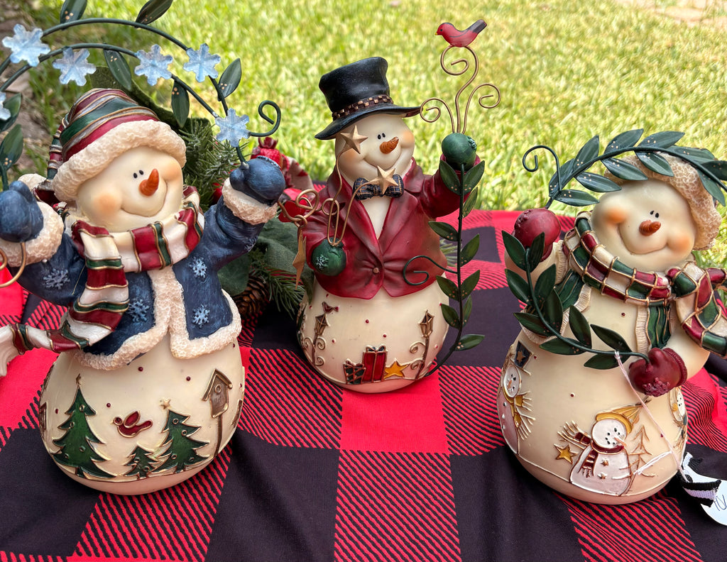 3 Pc Home Interiors "Snow Friends" Snowman Set