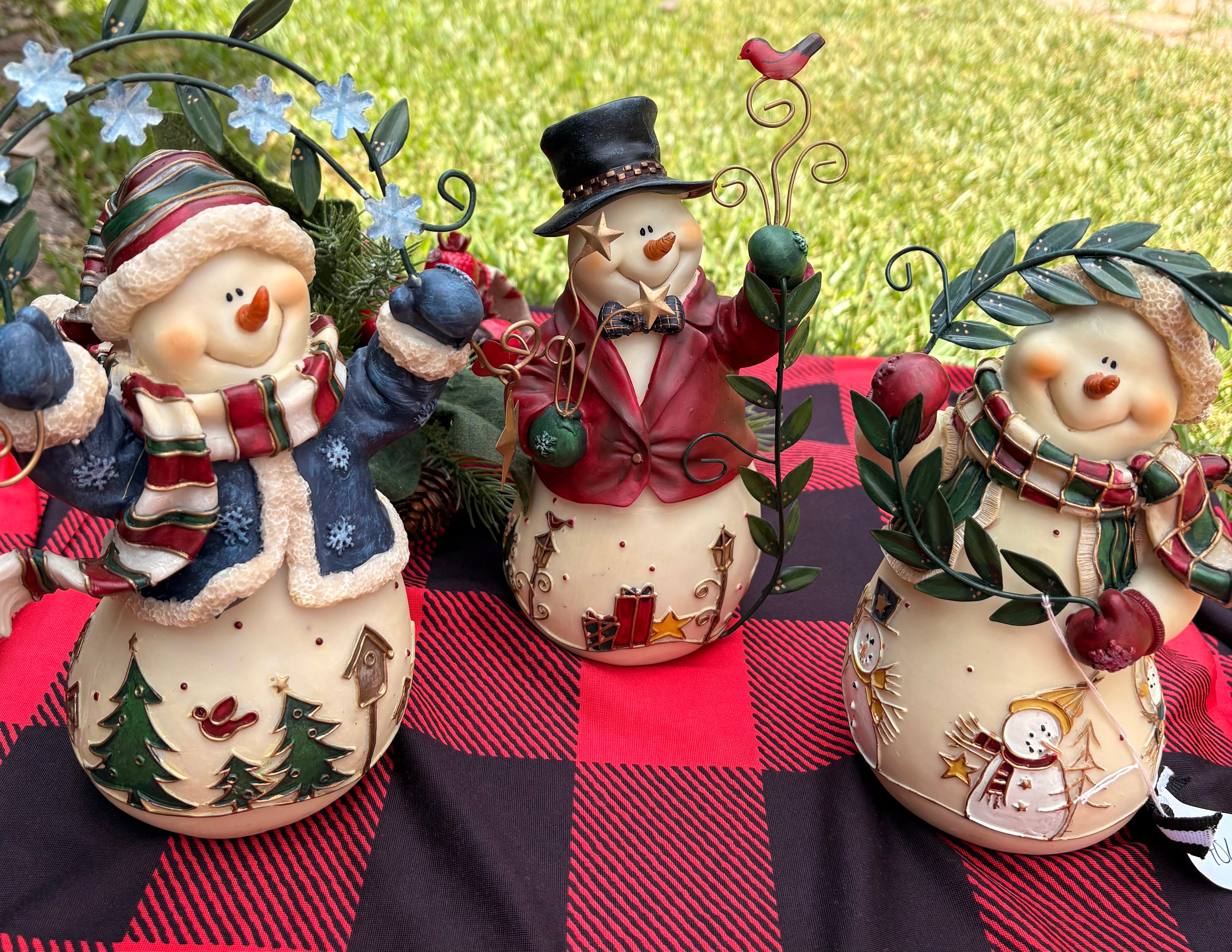 3 Pc Home Interiors "Snow Friends" Snowman Set