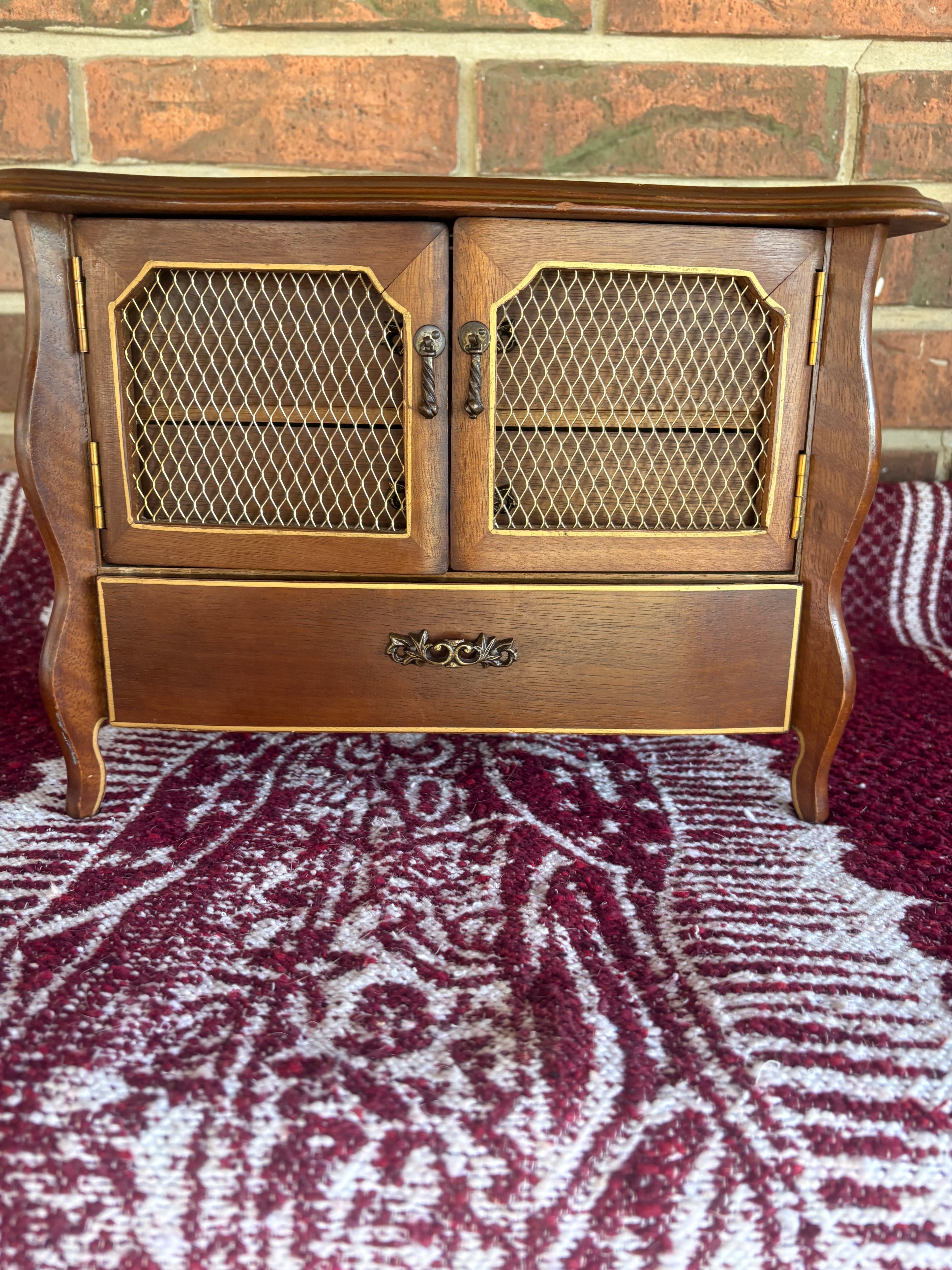 Vintage Wooden Musical Jewelry Box