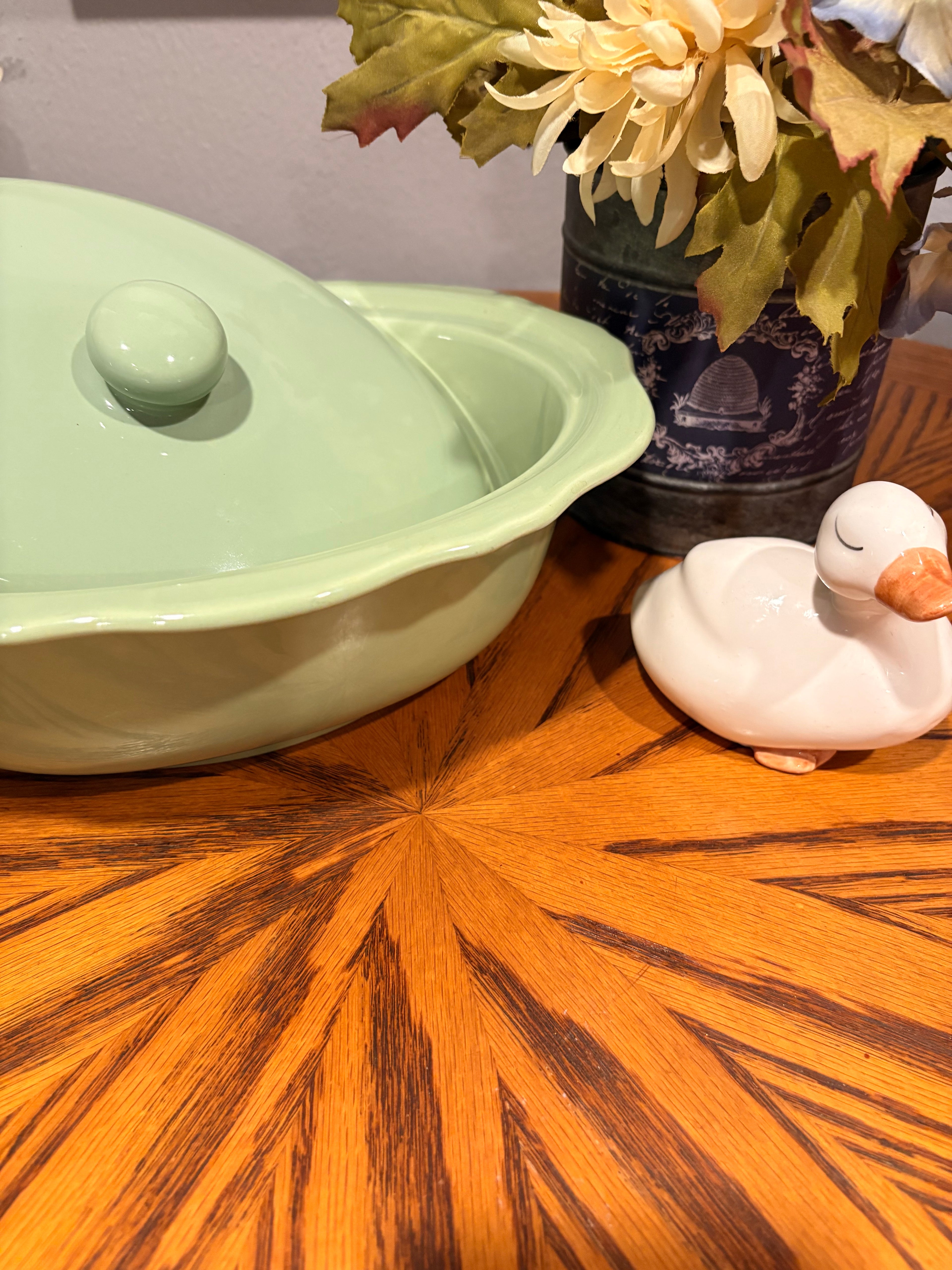 Gail Pittman Sage Green Covered Casserole Dish