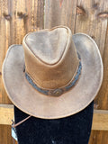 Distressed Leather Cowboy Hat