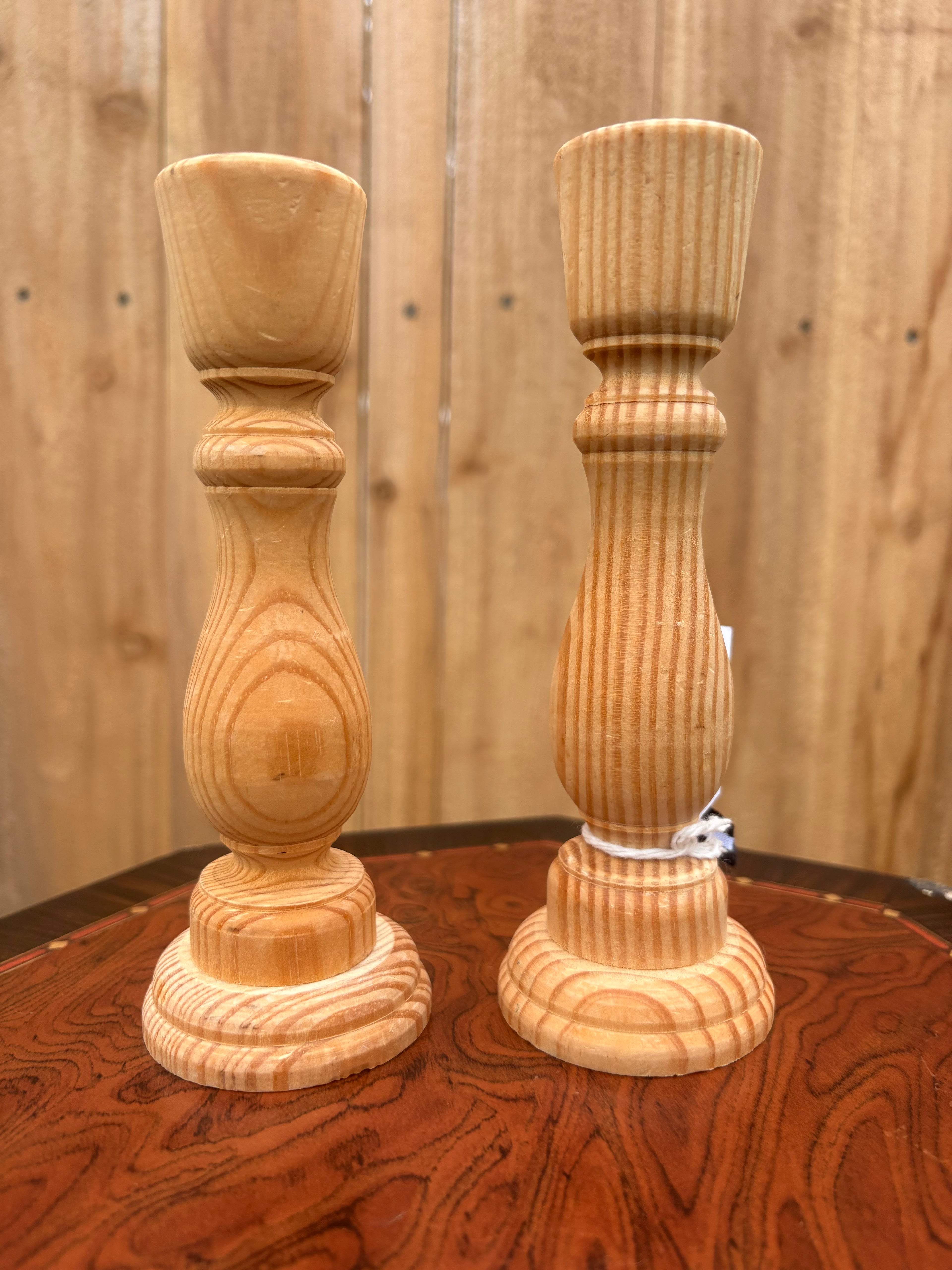 Wooden Taper Candle Holders