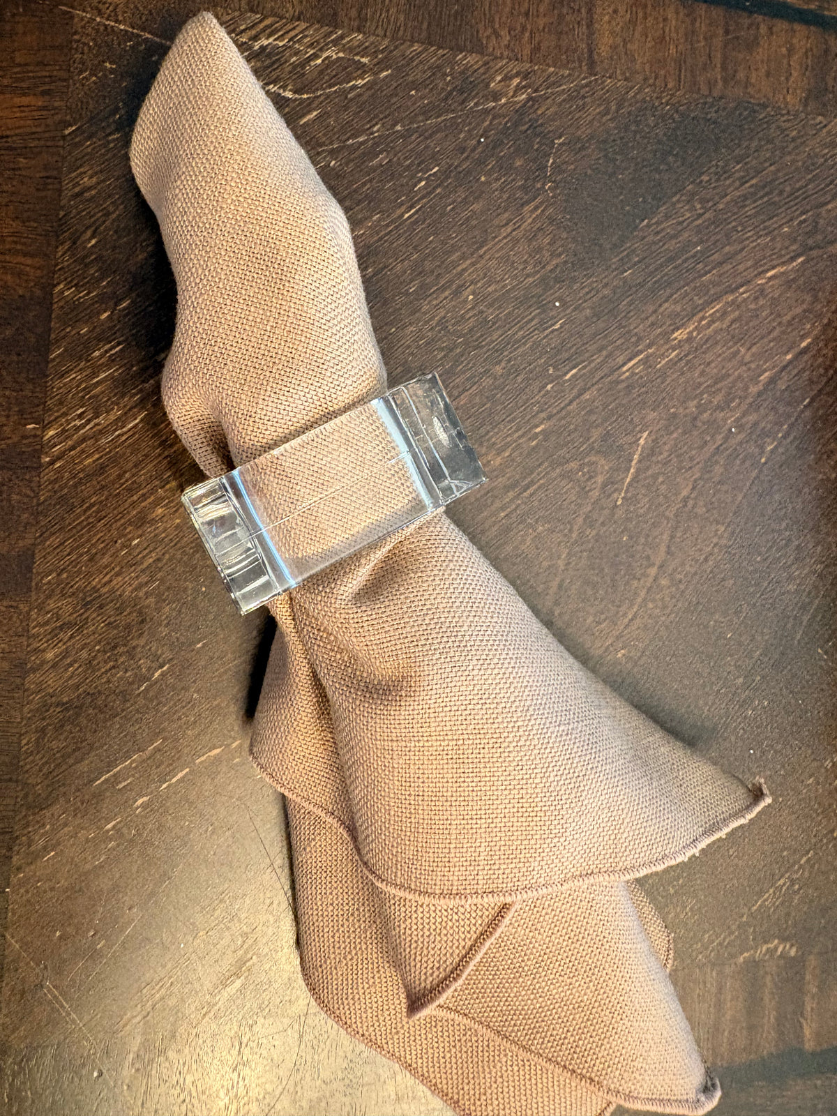 Lillian Vernon Clear Lucite Napkin Rings