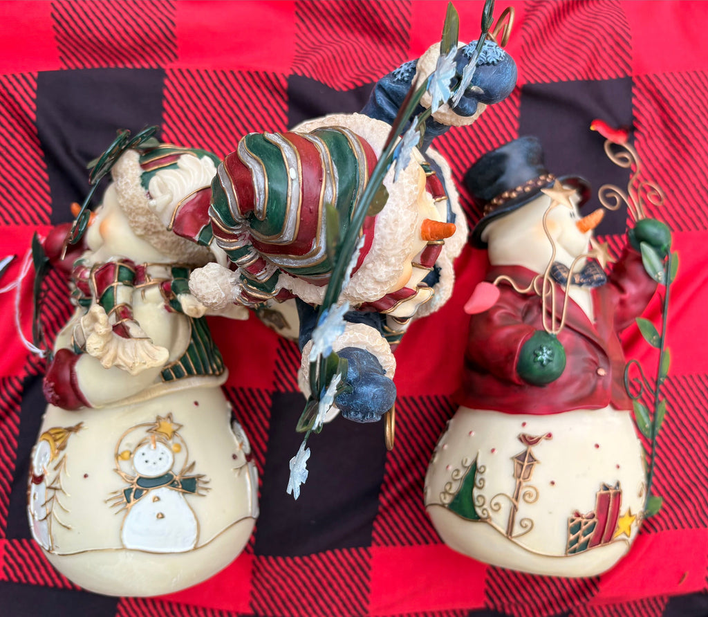3 Pc Home Interiors "Snow Friends" Snowman Set