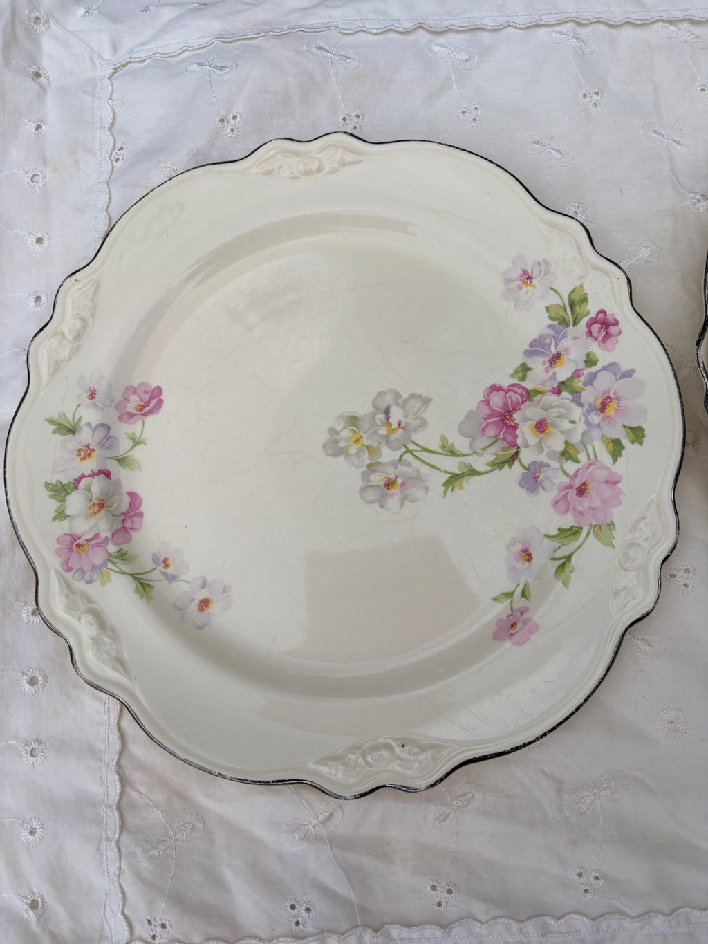 Homer Laughlin Virginia Rose Dinner Plates, Set of 3