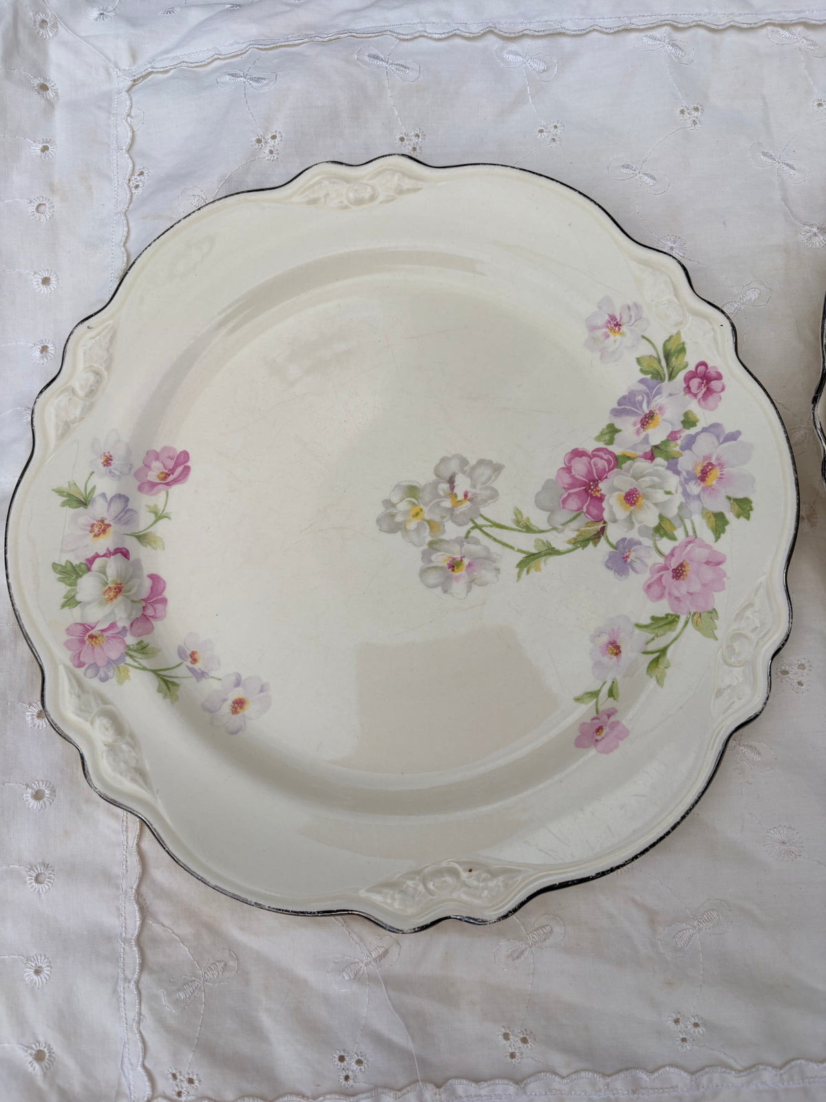 Homer Laughlin Virginia Rose Dinner Plates, Set of 3