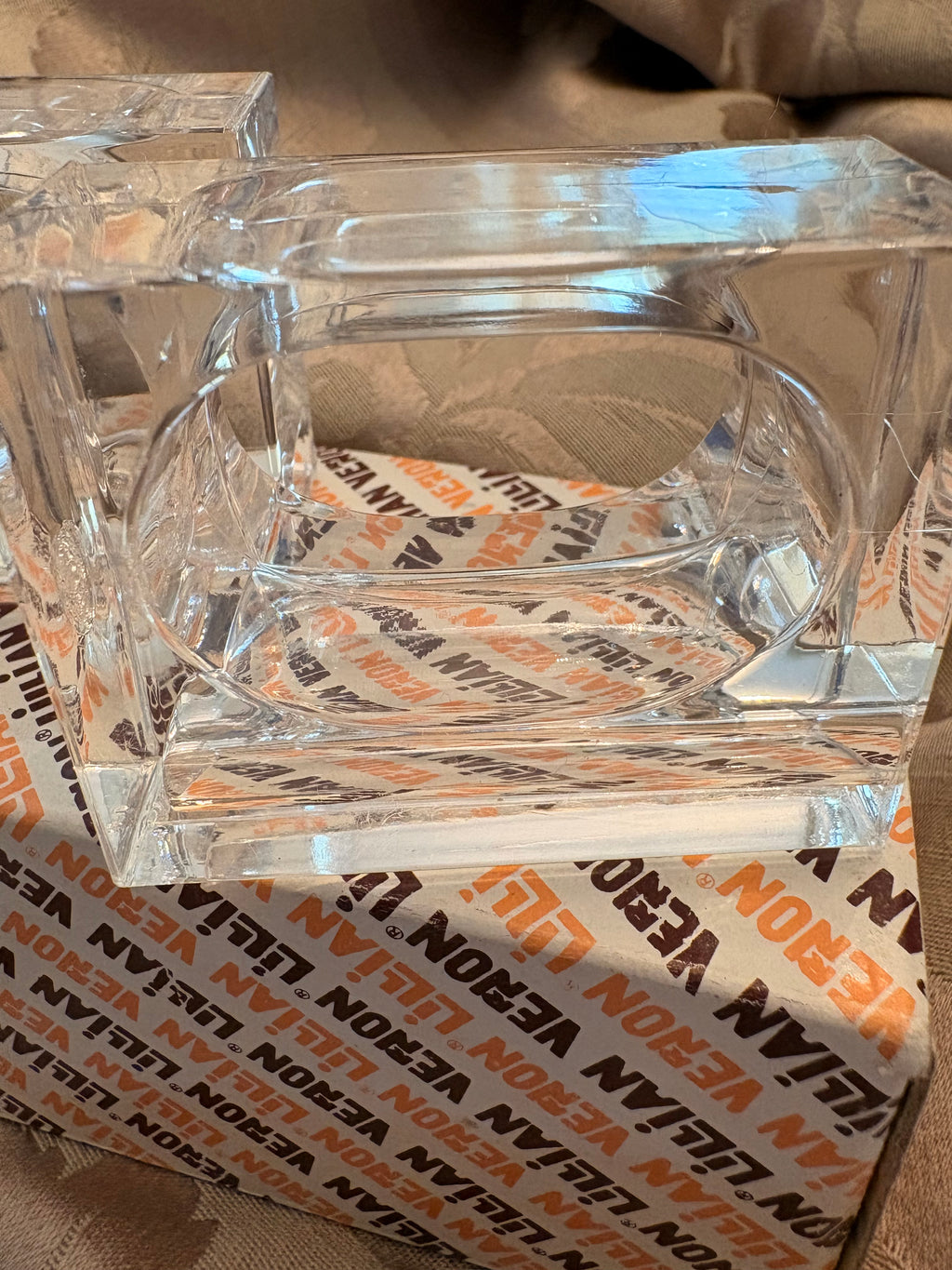 Lillian Vernon Clear Lucite Napkin Rings