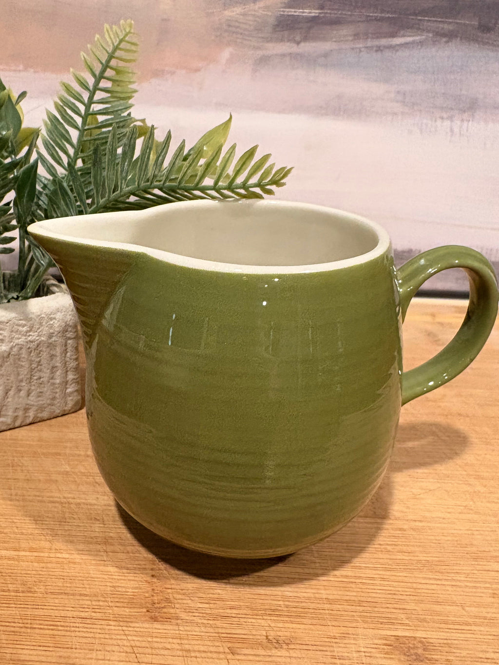 El Verde Green Ironstone Creamer