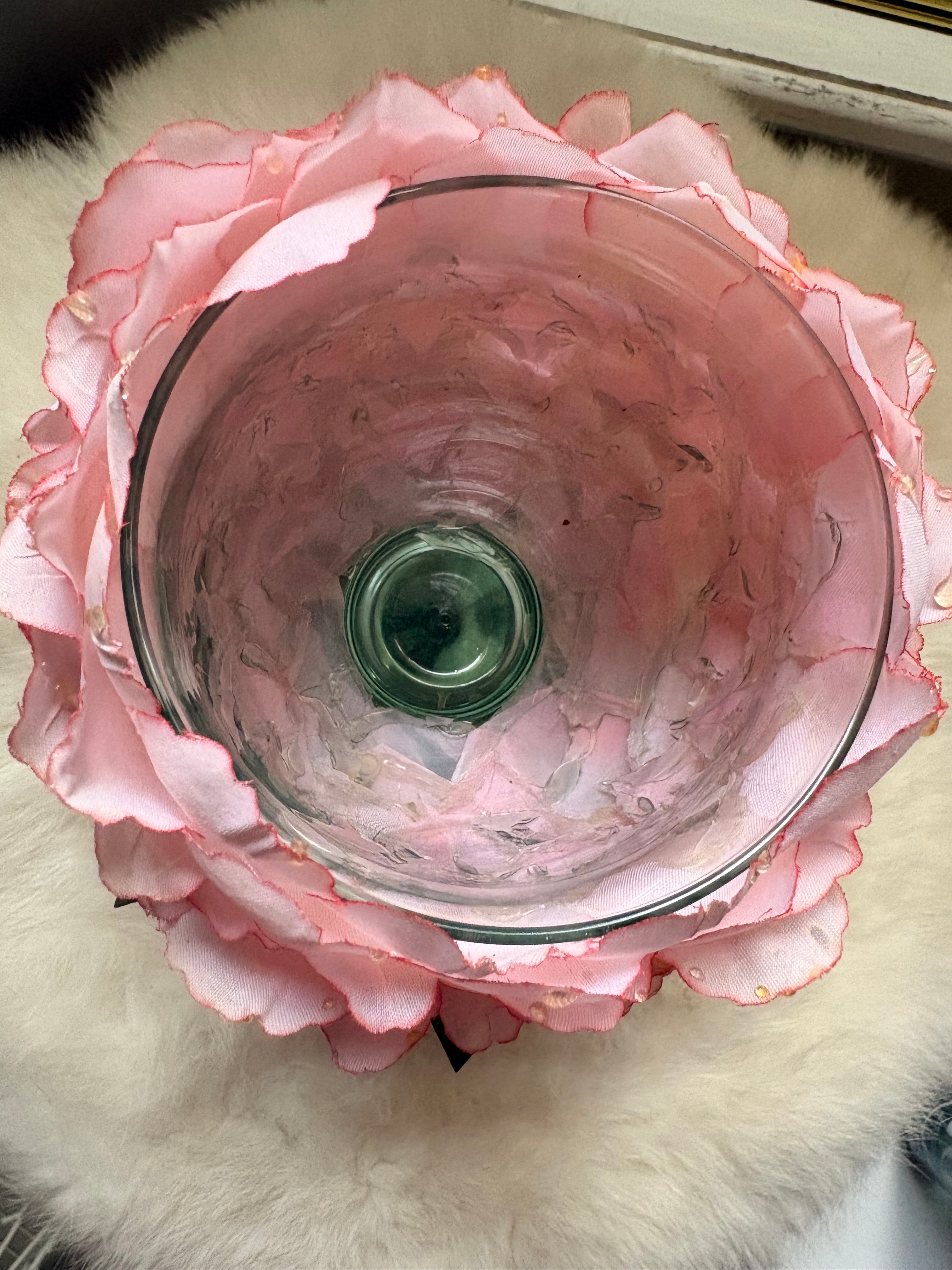 Rose Petaled Wine Glass