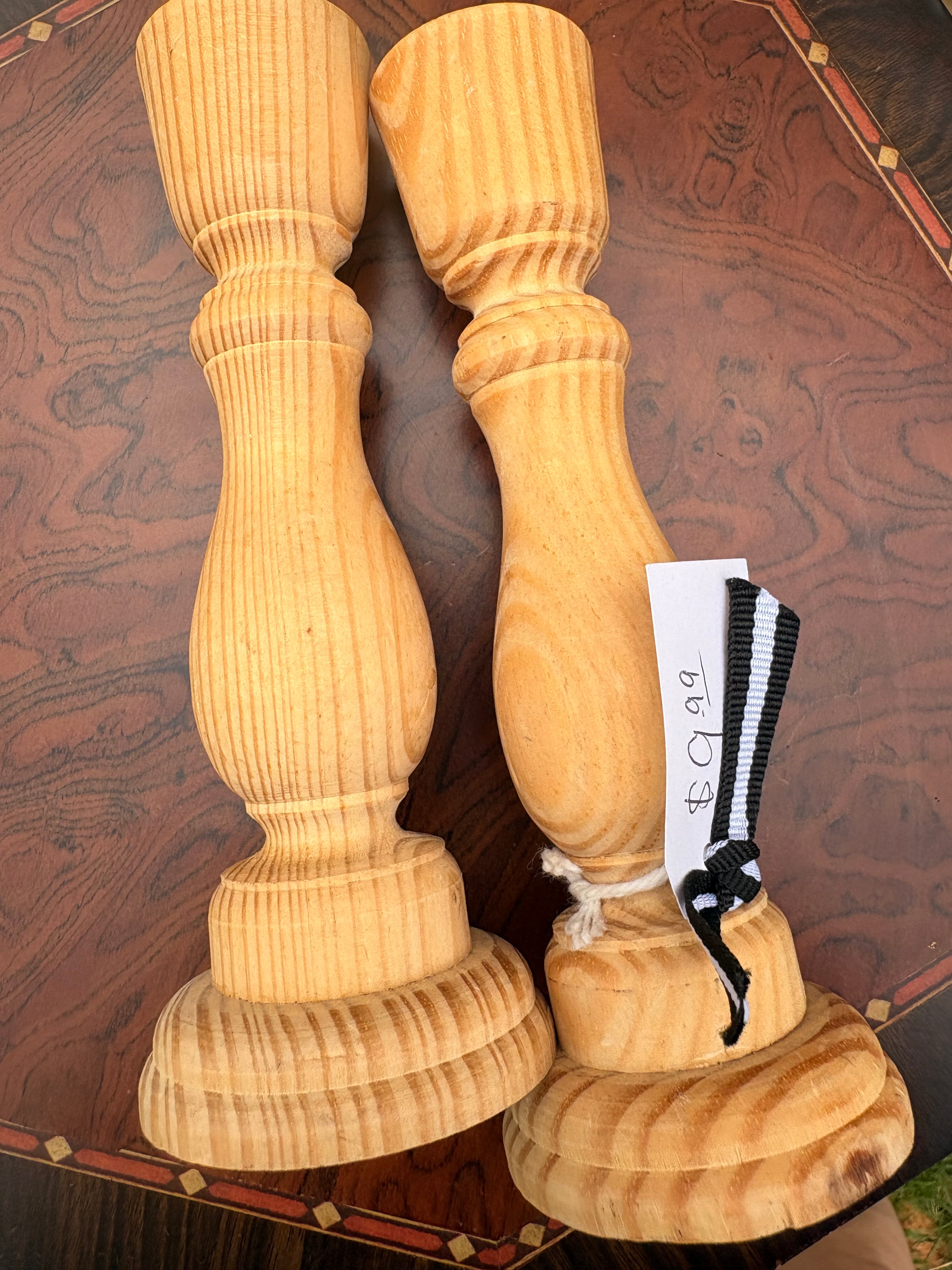 Wooden Taper Candle Holders