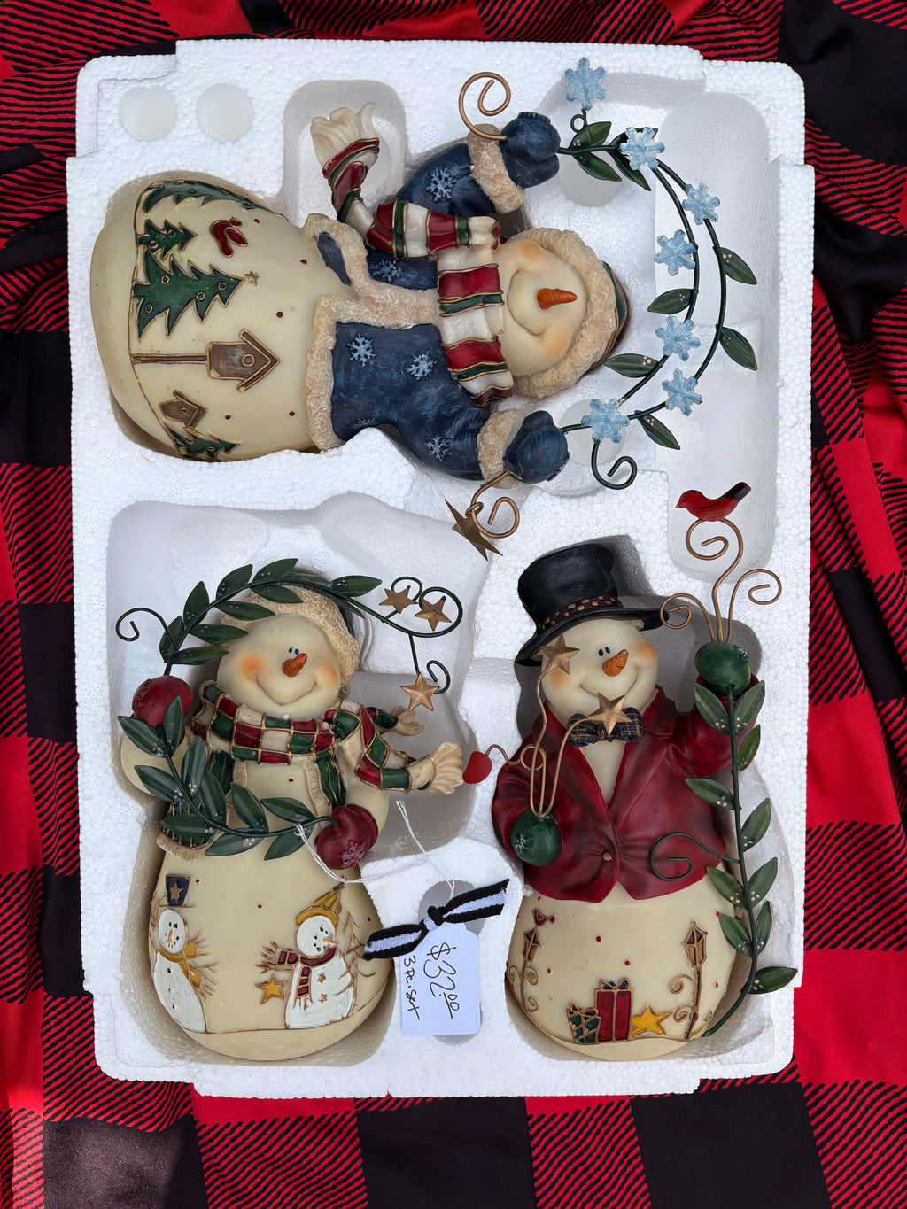 3 Pc Home Interiors "Snow Friends" Snowman Set