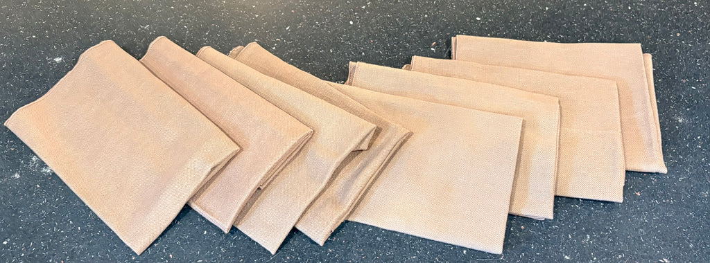 Vintage Mocha Cloth Napkins, Set of 8